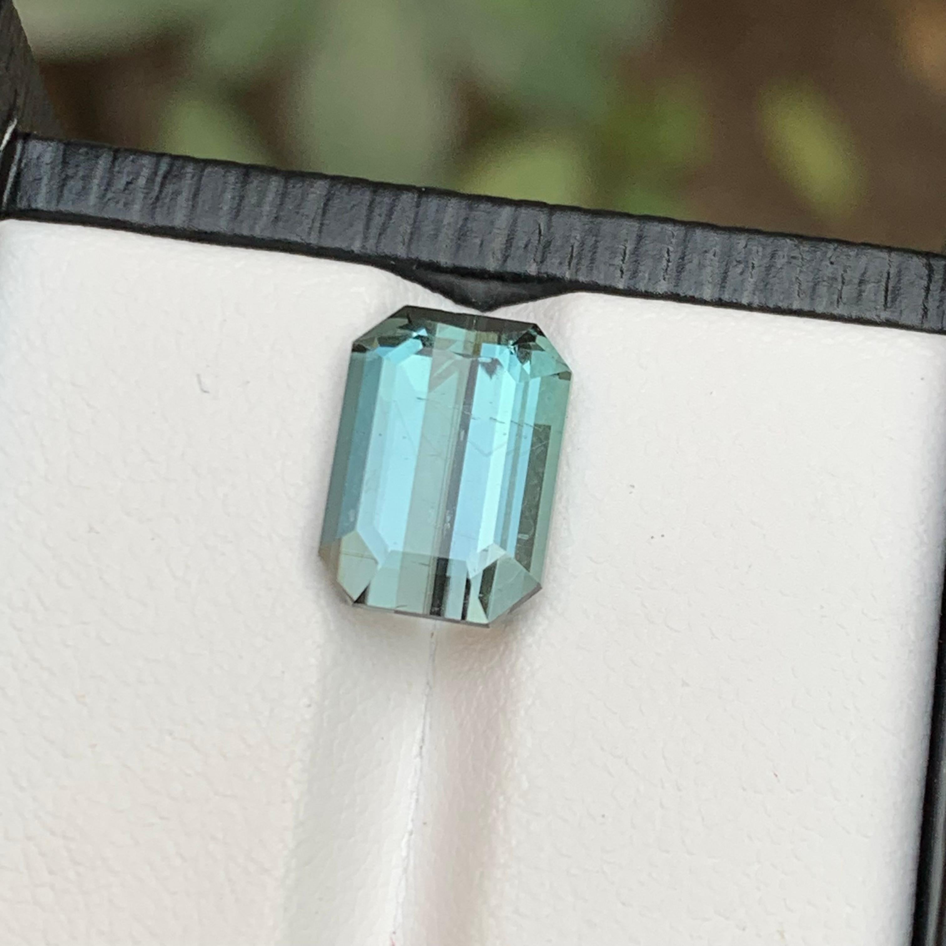 Rare Silver Grey Natural Tourmaline Loose Gemstone, 4.45 Ct-Emerald Cut Afghani  For Sale 5