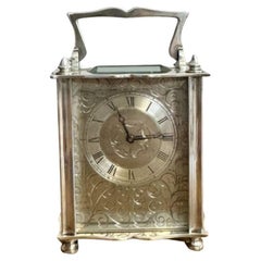 Rare horloge miniature à chariot marquée d'un sceau en argent