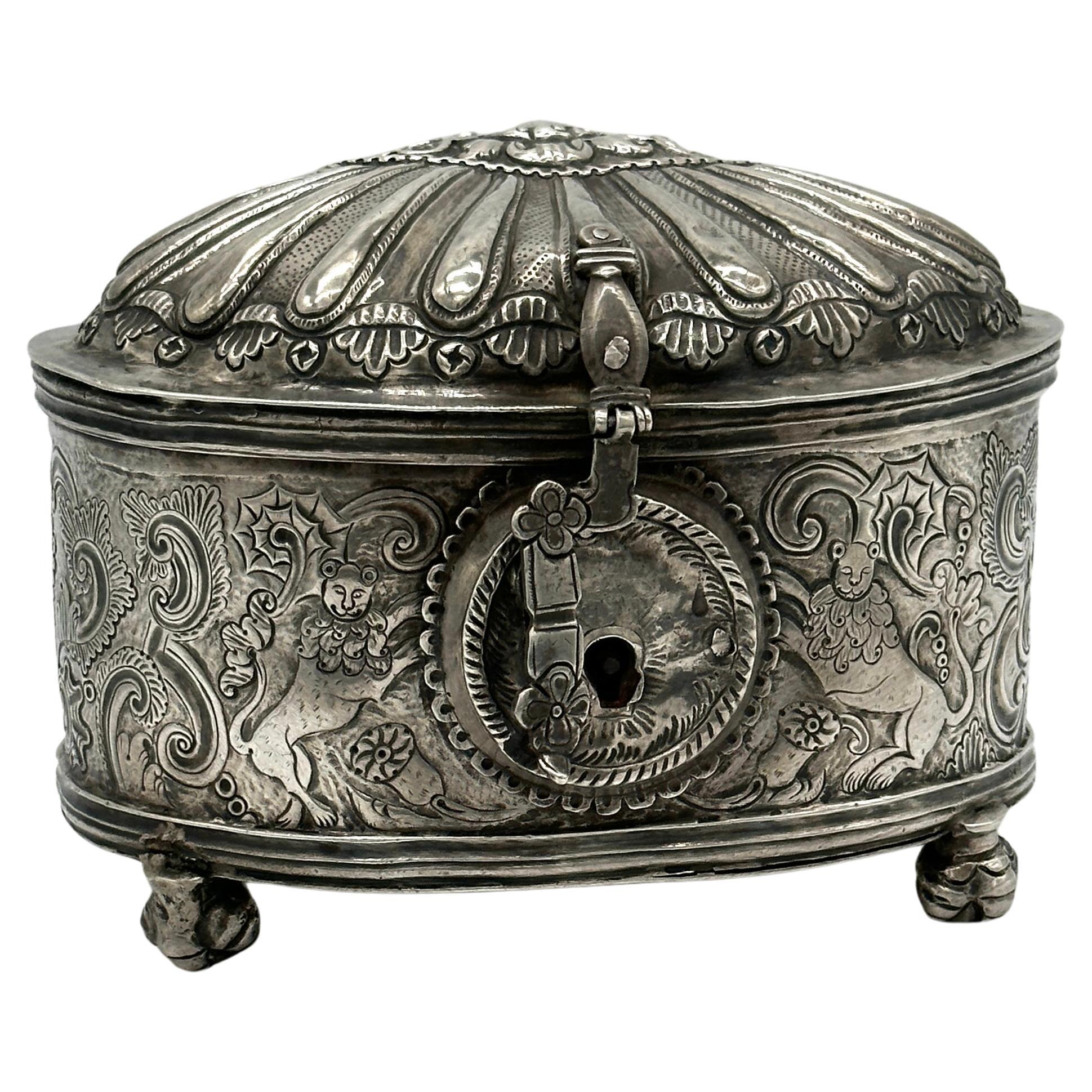 Rare silver Herb Box (Yerbera), Upper Peru, Potosí, c. 1775–90 great repoussé