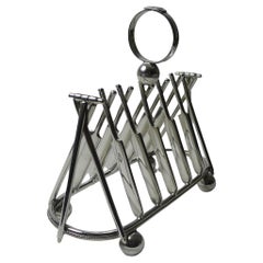 Antique Rare Silver Plated Cricket Toast Rack - Reg. 1872