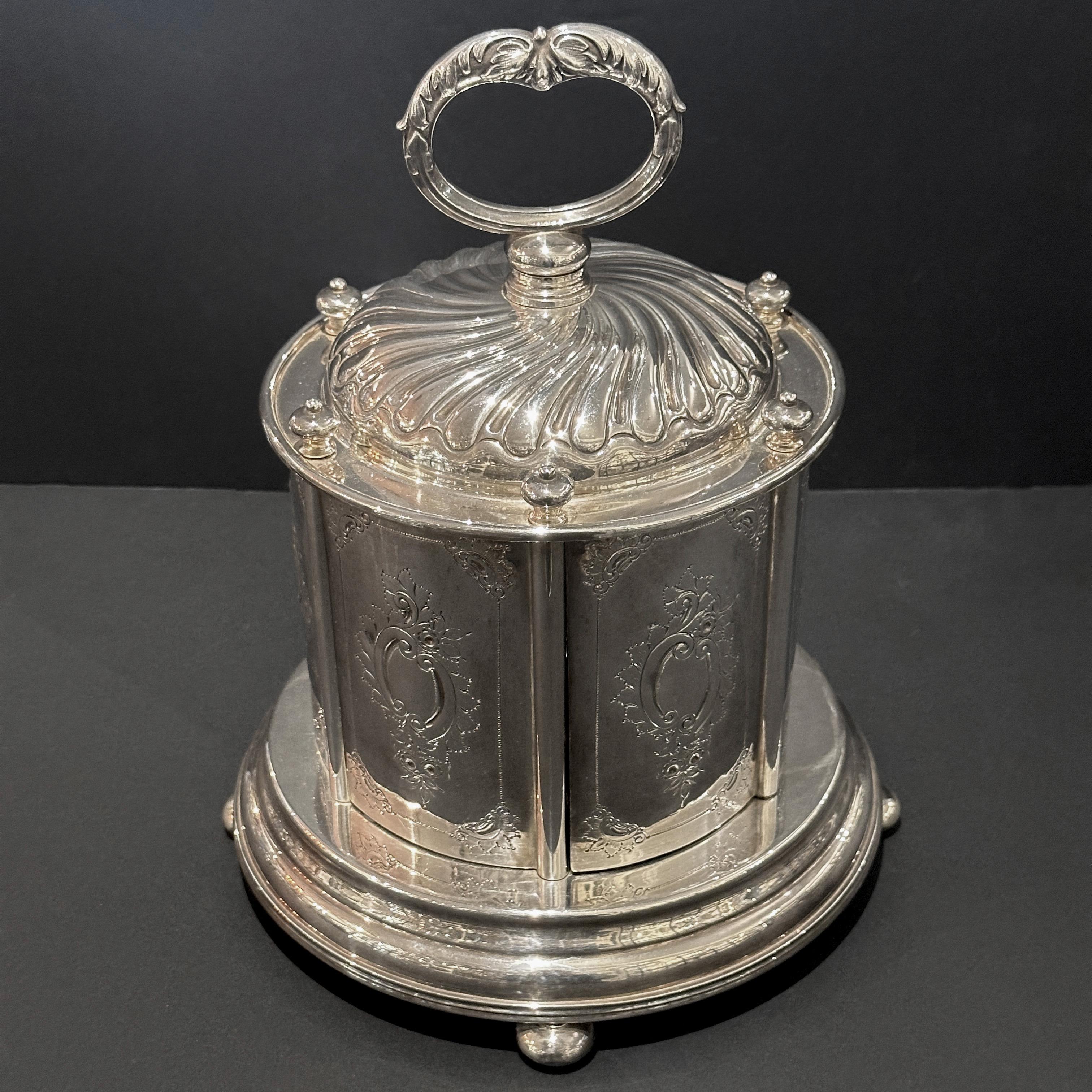 Rare silver plated egg carrousel, Mappin and Webb, London 2