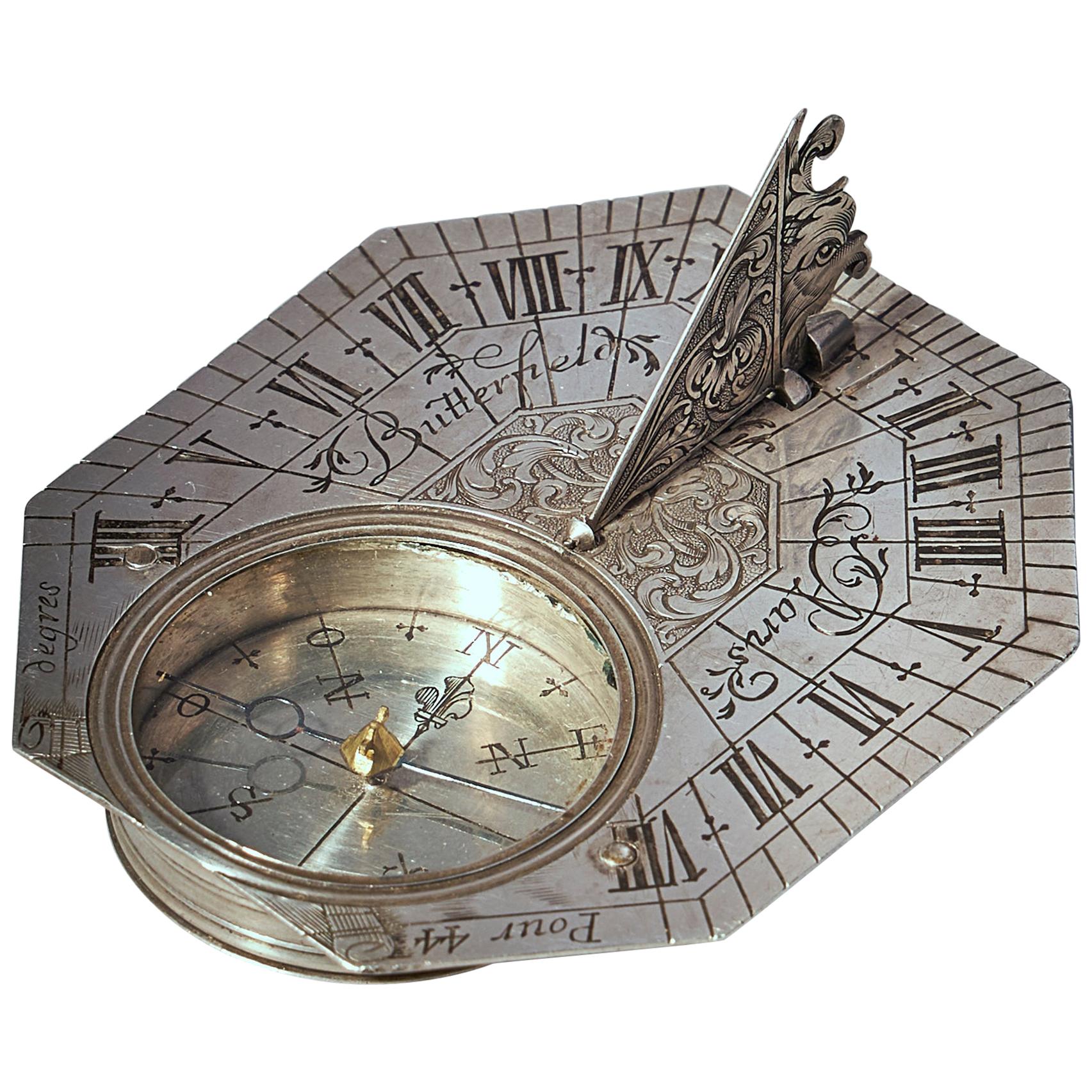 Authentic Models Maritime Pocket Sundial Sonnenuhr mit Kompass 