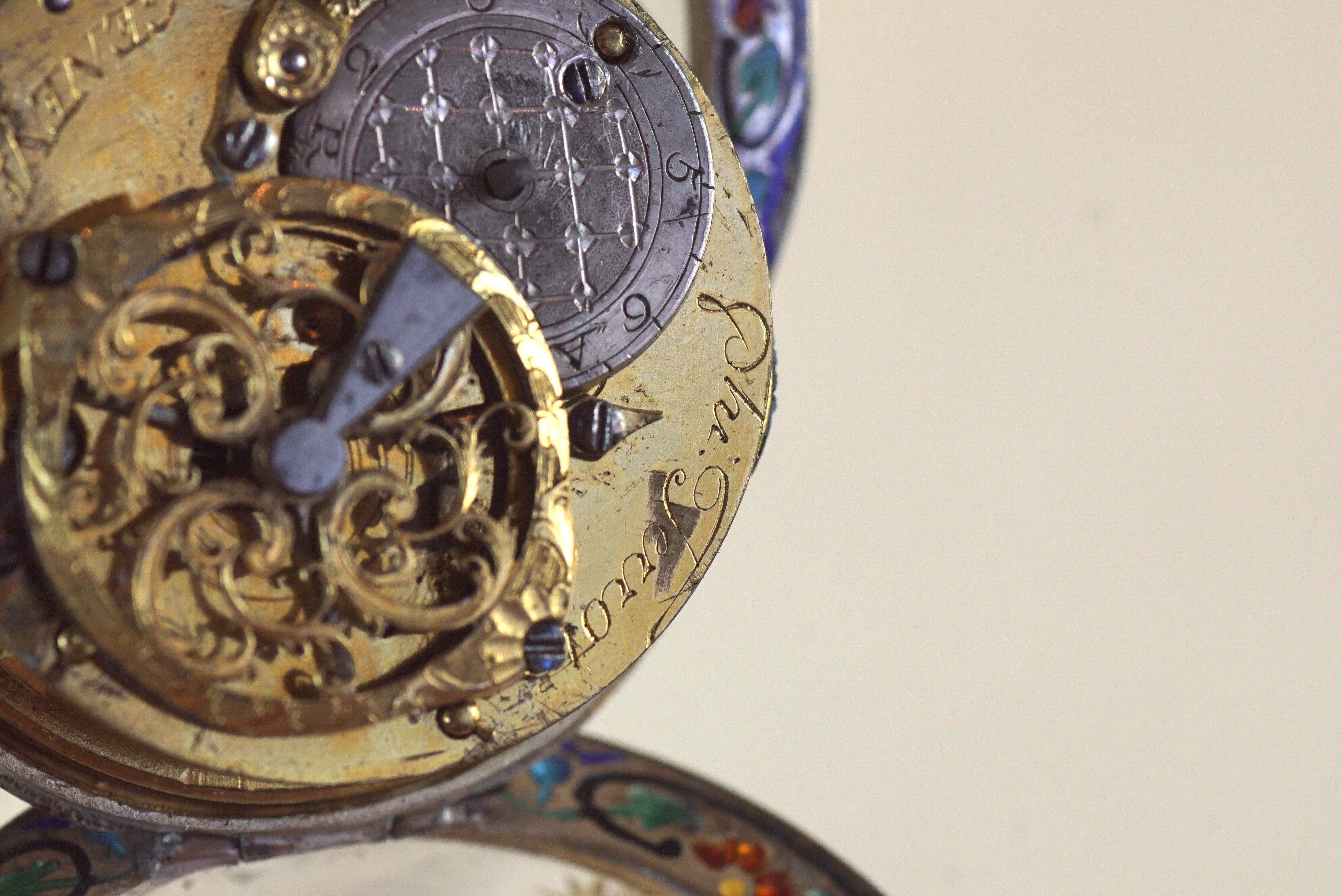 Rare Silver, Rock Crystal, and Enamel Globe 'Vienna Egg' Clock by Hermann Bohm 14