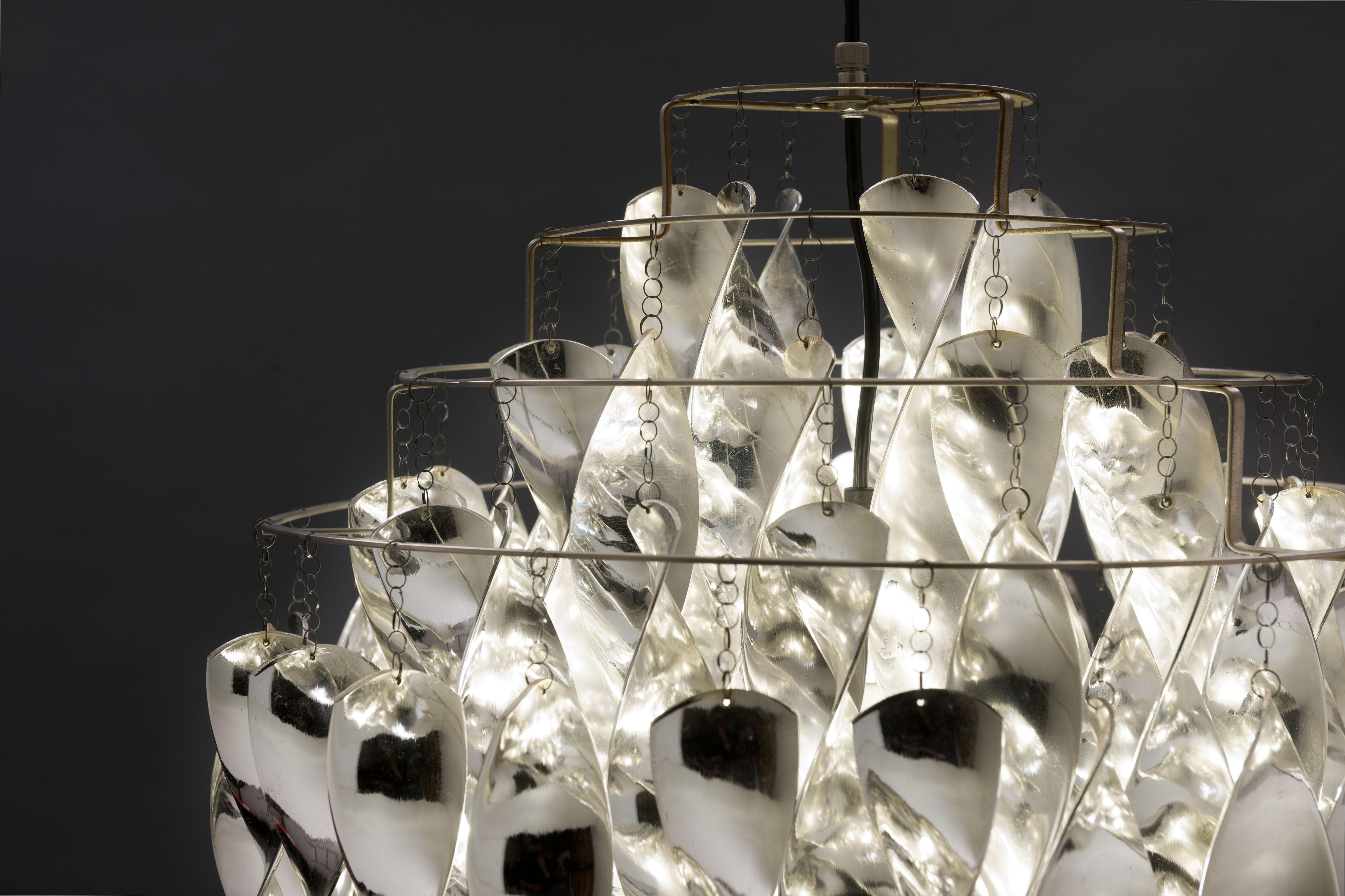 Rare Silver SP01 Spiral Lamp by Verner Panton for J. Lüber Switzerland, 1969 1
