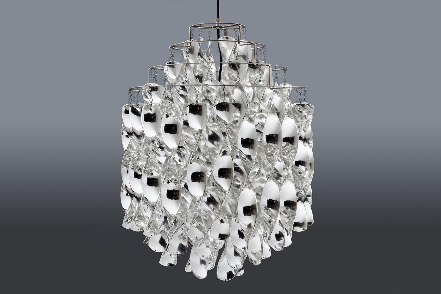 Rare Silver SP01 Spiral Lamp by Verner Panton for J. Lüber Switzerland, 1969 4
