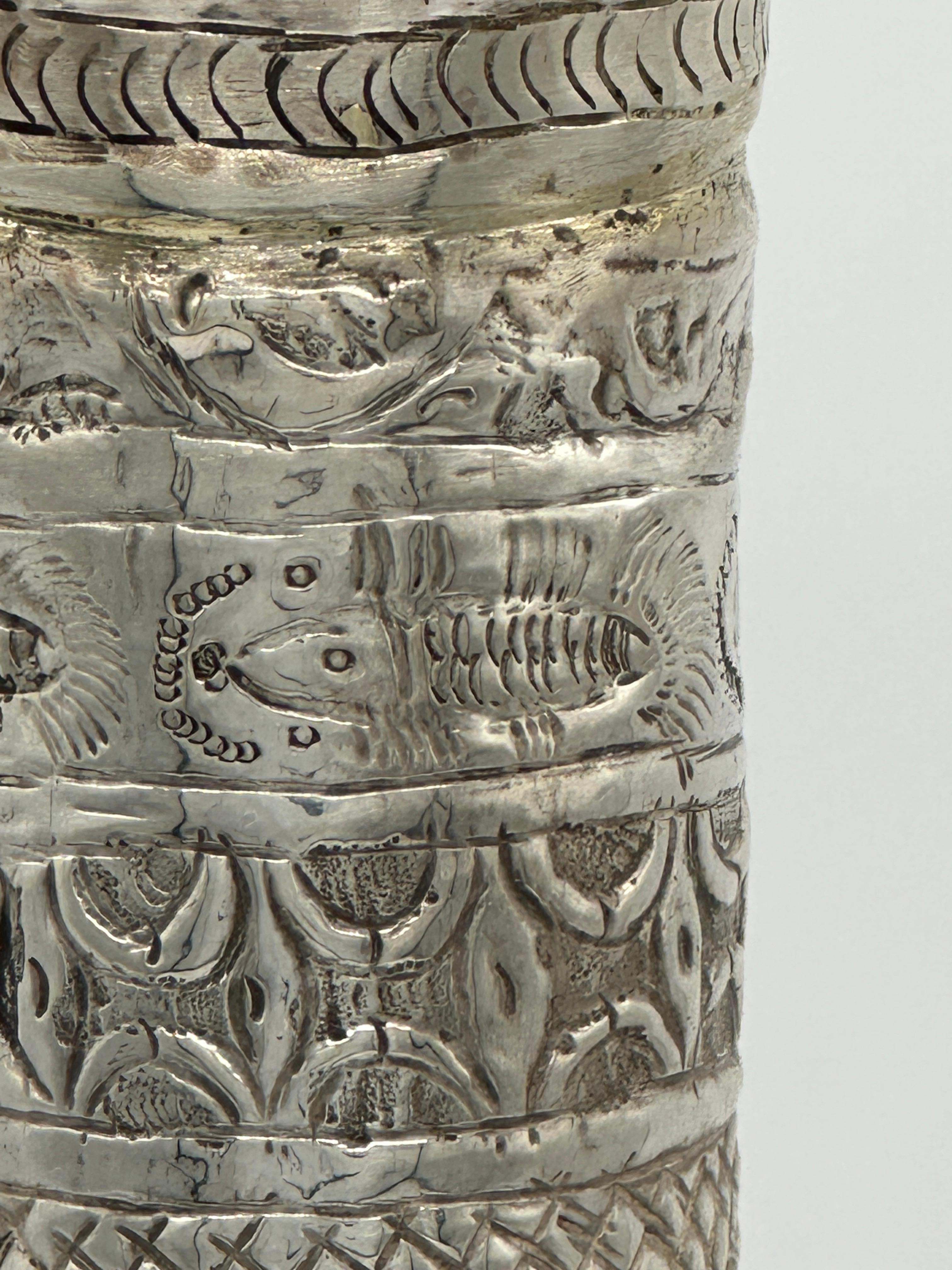 Raro ornamento in argento per testa di Tantur o Druze, fatto a mano, Libano, XVIII secolo in vendita 3