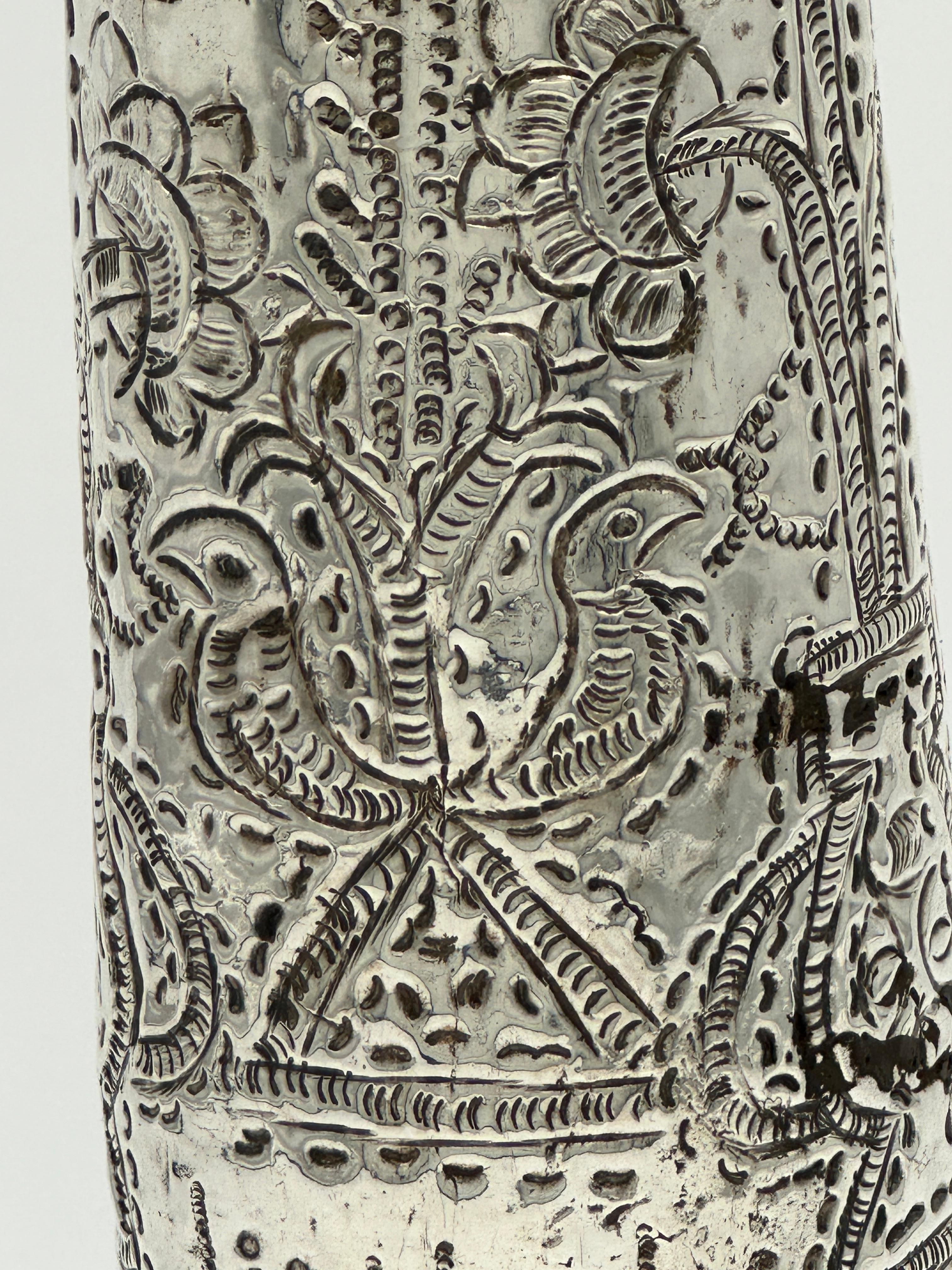 Raro ornamento in argento per testa di Tantur o Druze, fatto a mano, Libano, XVIII secolo in vendita 4