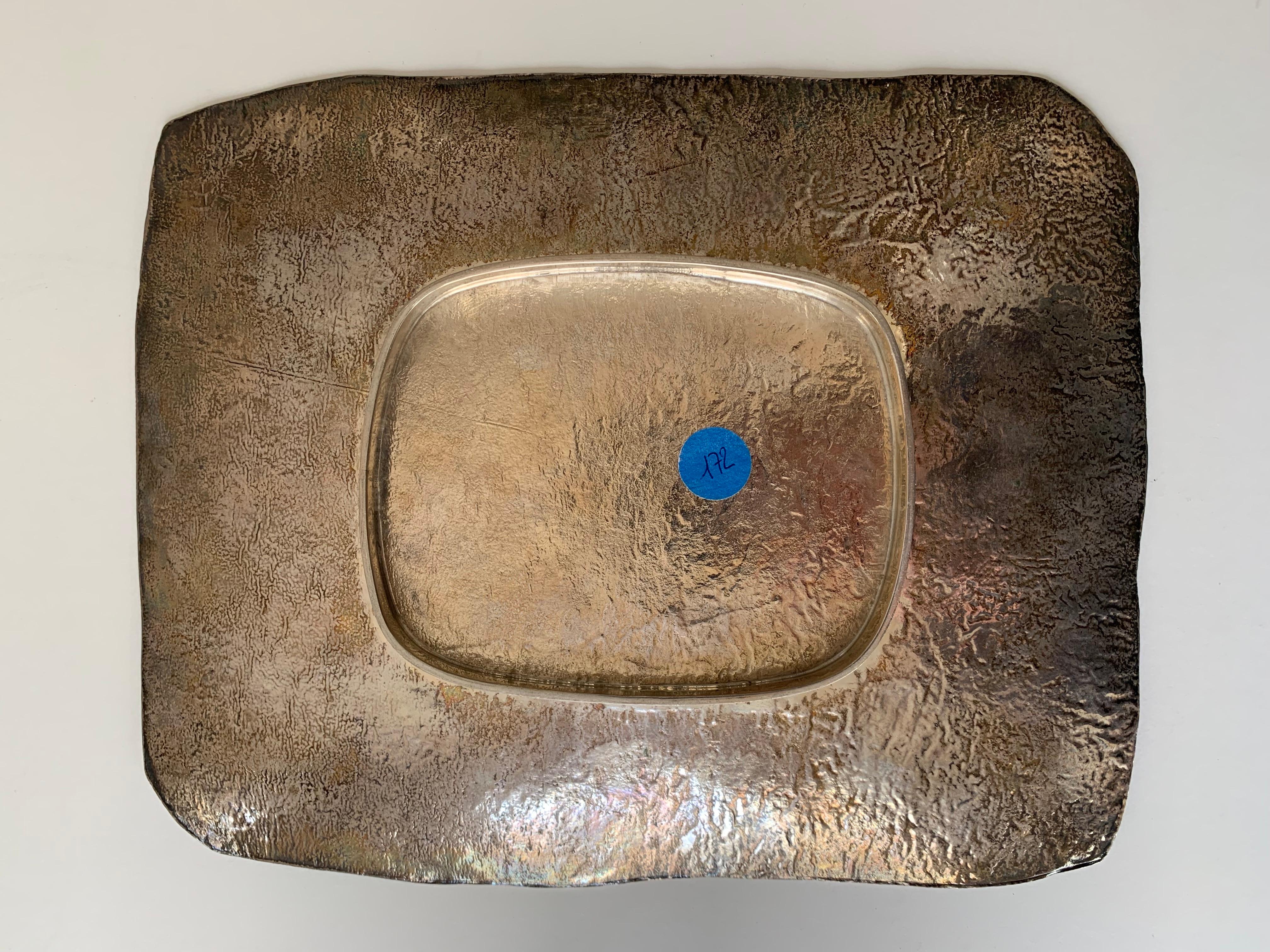 Rare Silver Tray by A W.A. Bolin Samorodok Stockholm, 1954 2