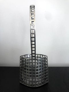 Raro jarrón de plata con inserto de cristal de Josef Hoffmann para Wiener Werkstätte