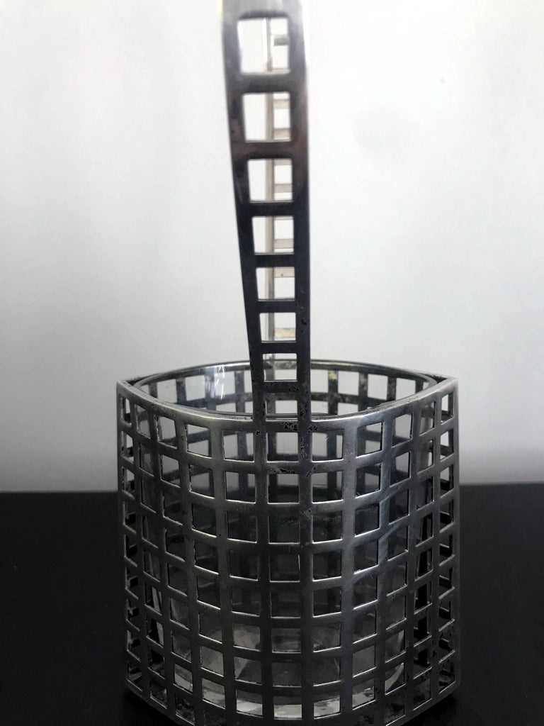 Rare Silver Vase with Glass Insert by Josef Hoffmann for Wiener Werkstätte In Good Condition For Sale In Atlanta, GA