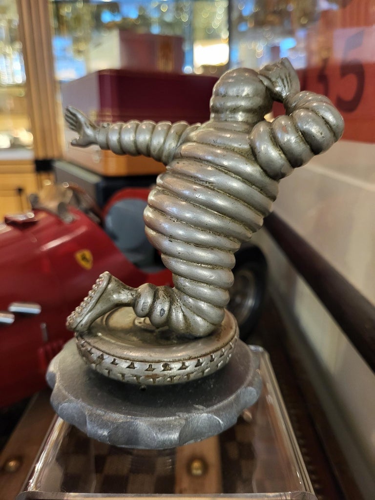 Rare Silvered Bronze ‘Monsieur Bibendum’, or Michelin Man Car Mascot ...