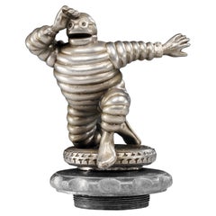Rare Silvered Bronze ‘Monsieur Bibendum’, or Michelin Man Car Mascot, from 1916