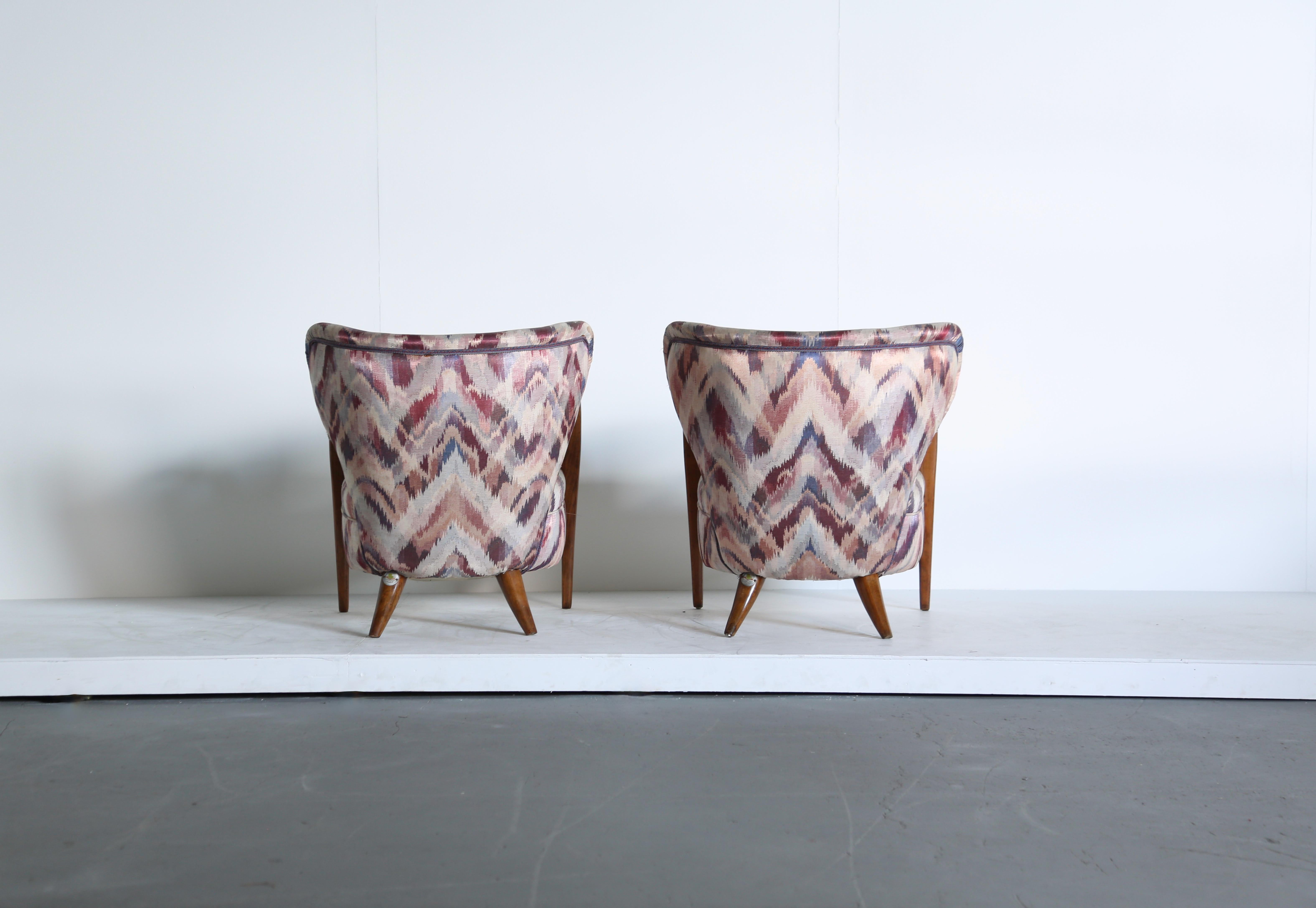 Bois Rare fauteuil de salon Silvio Cavatorta, Italie, années 1940 en vente