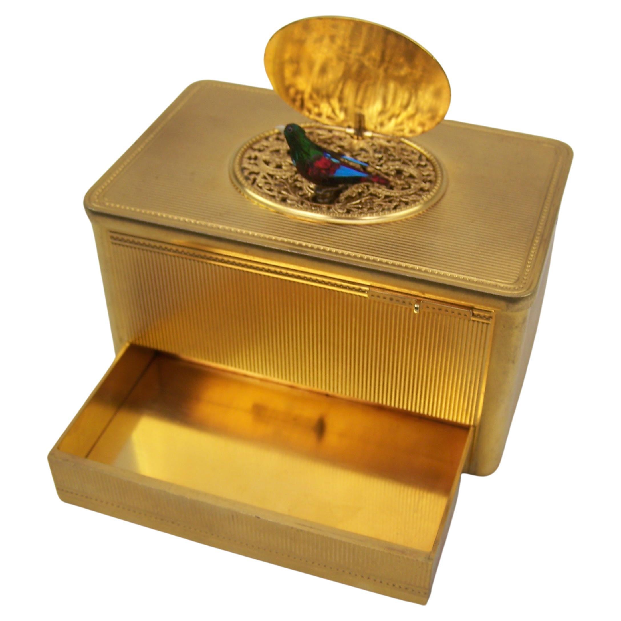 Singing Bird Box by Bontems with Automatic Drawer