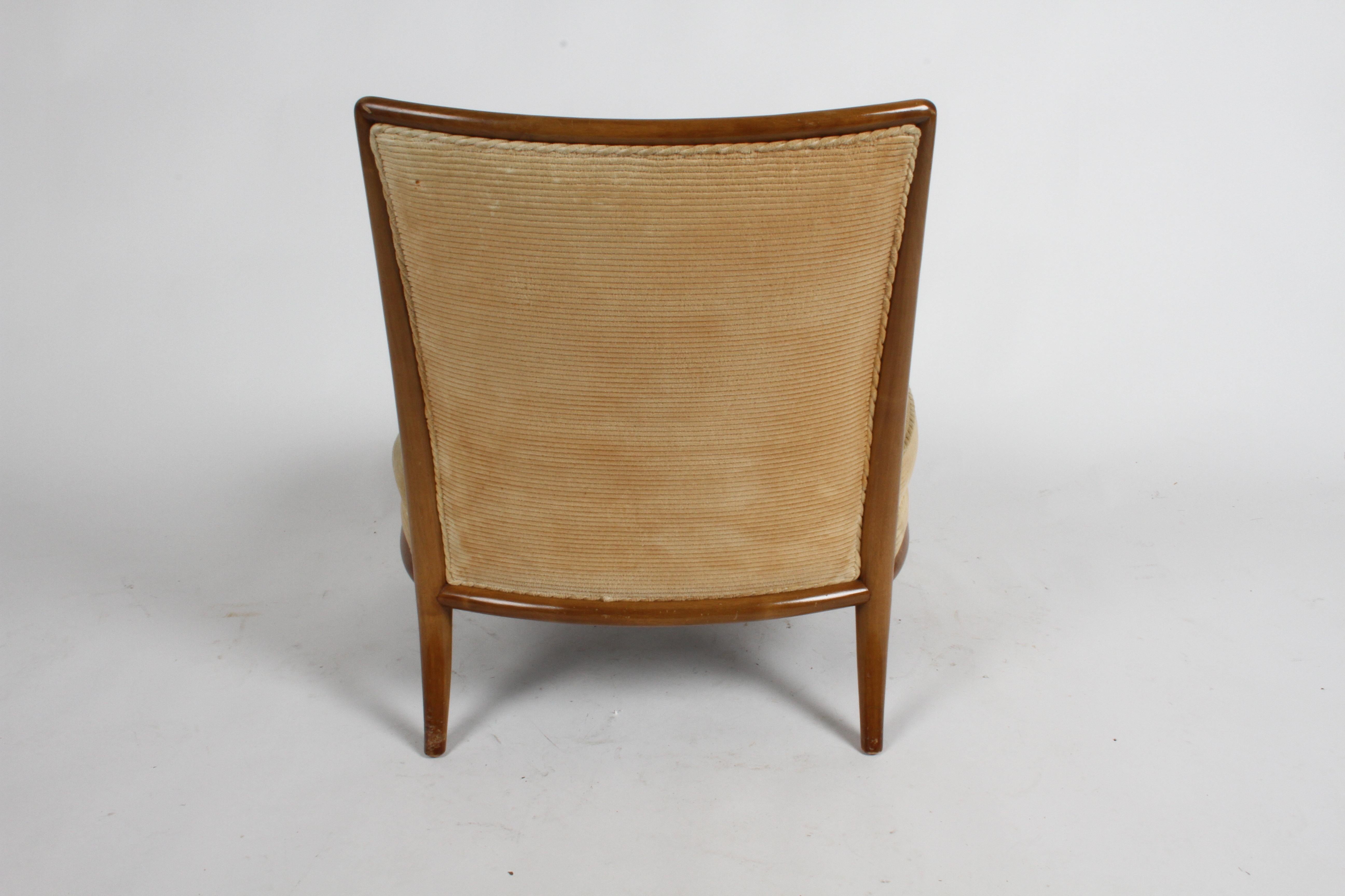 Rare Single T.H. Robsjohn Gibbings for Widdicomb Bergère Style Slipper Chair 3