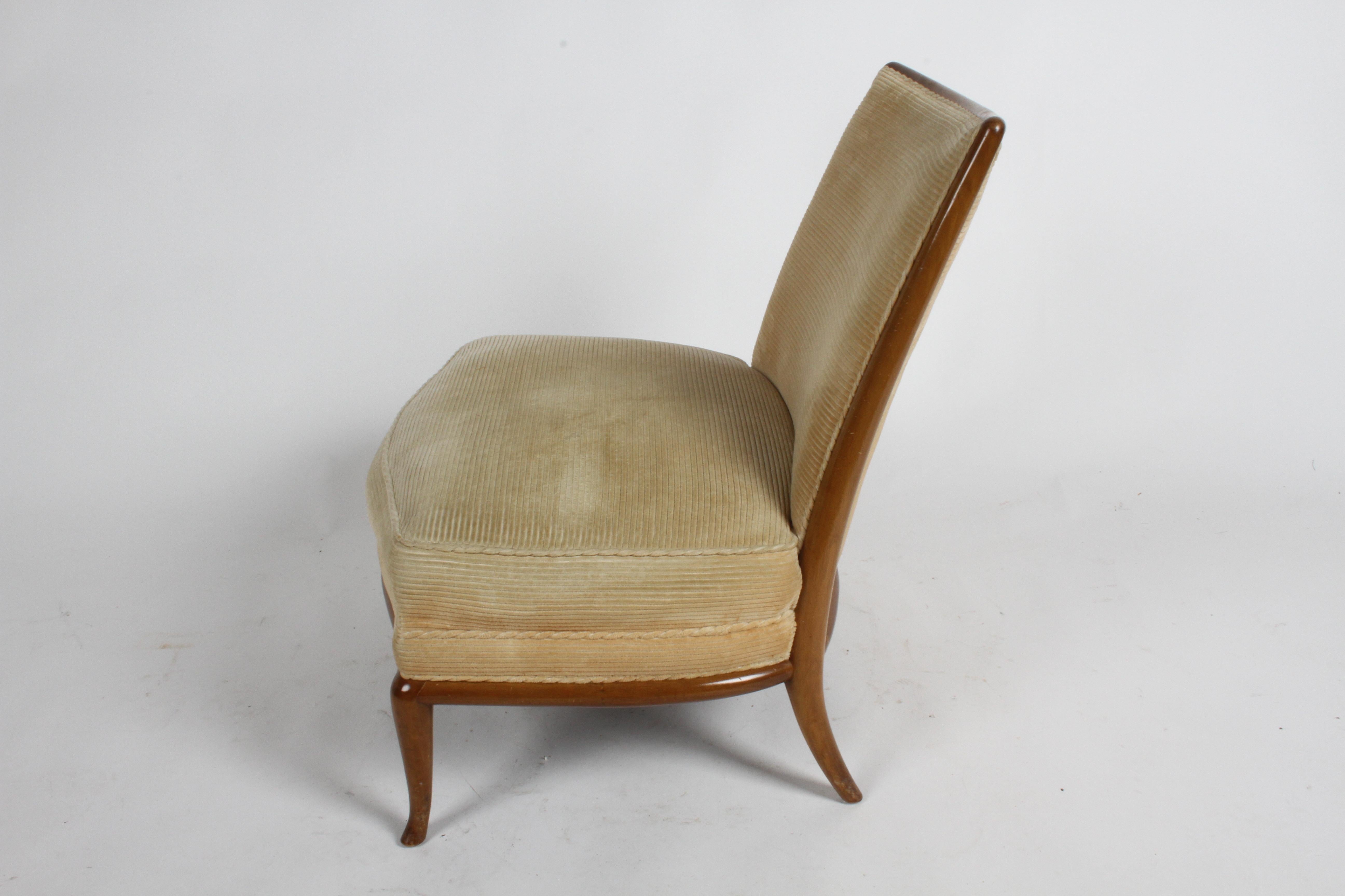Rare Single T.H. Robsjohn Gibbings for Widdicomb Bergère Style Slipper Chair 5