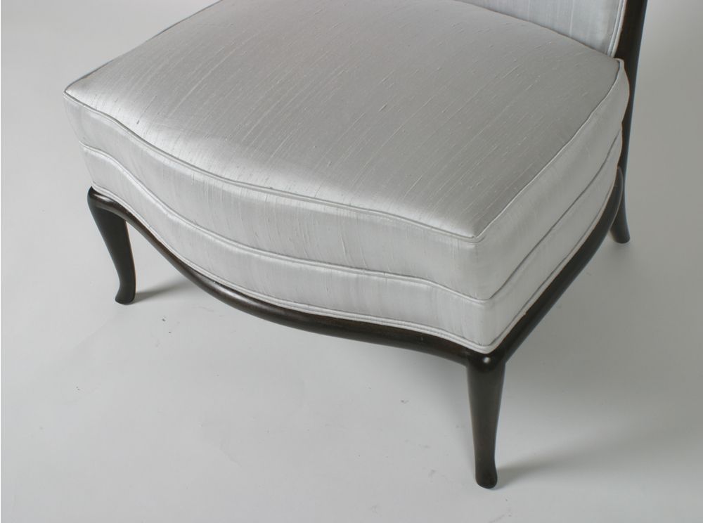 Rare Single T.H. Robsjohn Gibbings for Widdicomb Bergère Style Slipper Chair 9