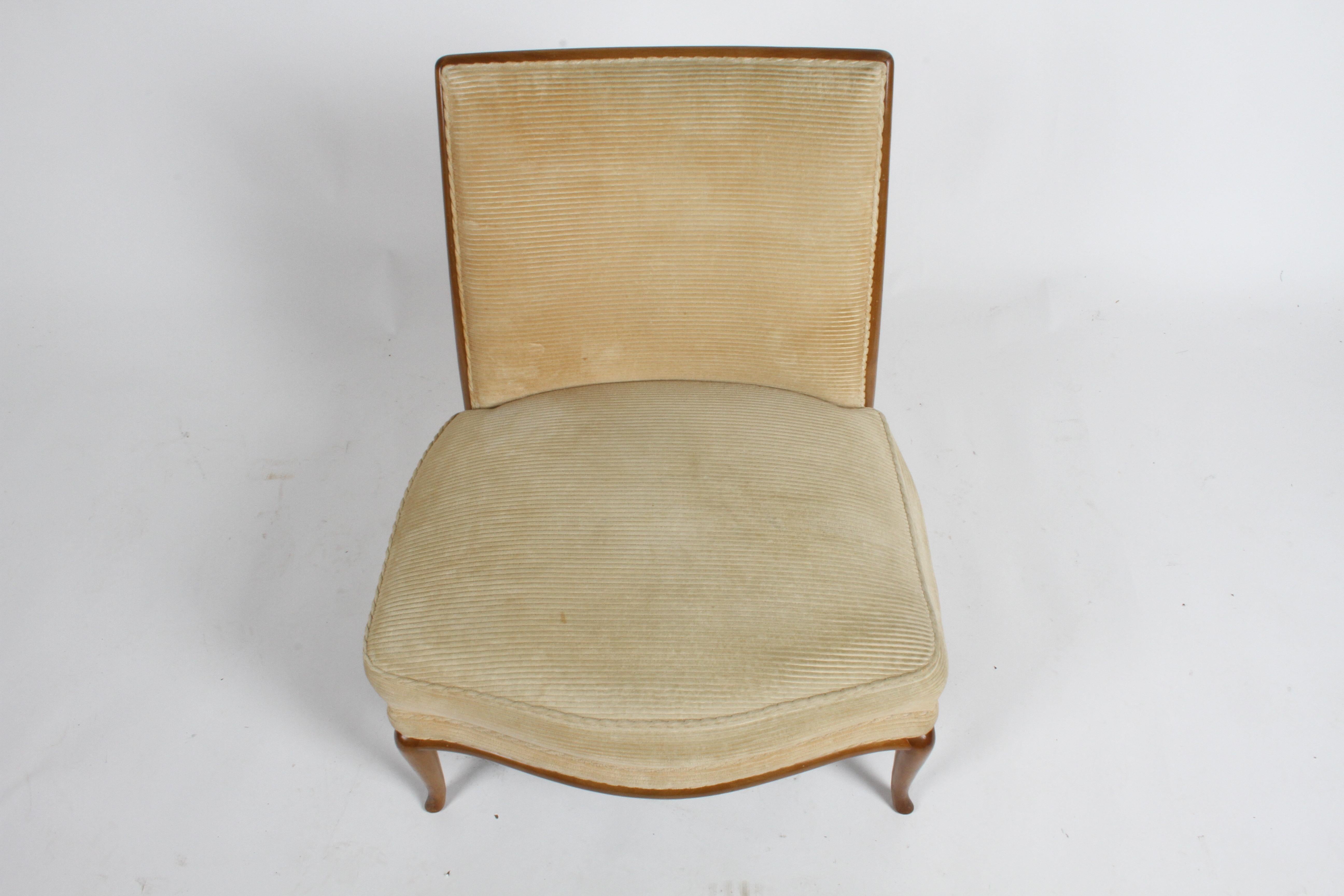 Mid-Century Modern Rare Single T.H. Robsjohn Gibbings for Widdicomb Bergère Style Slipper Chair