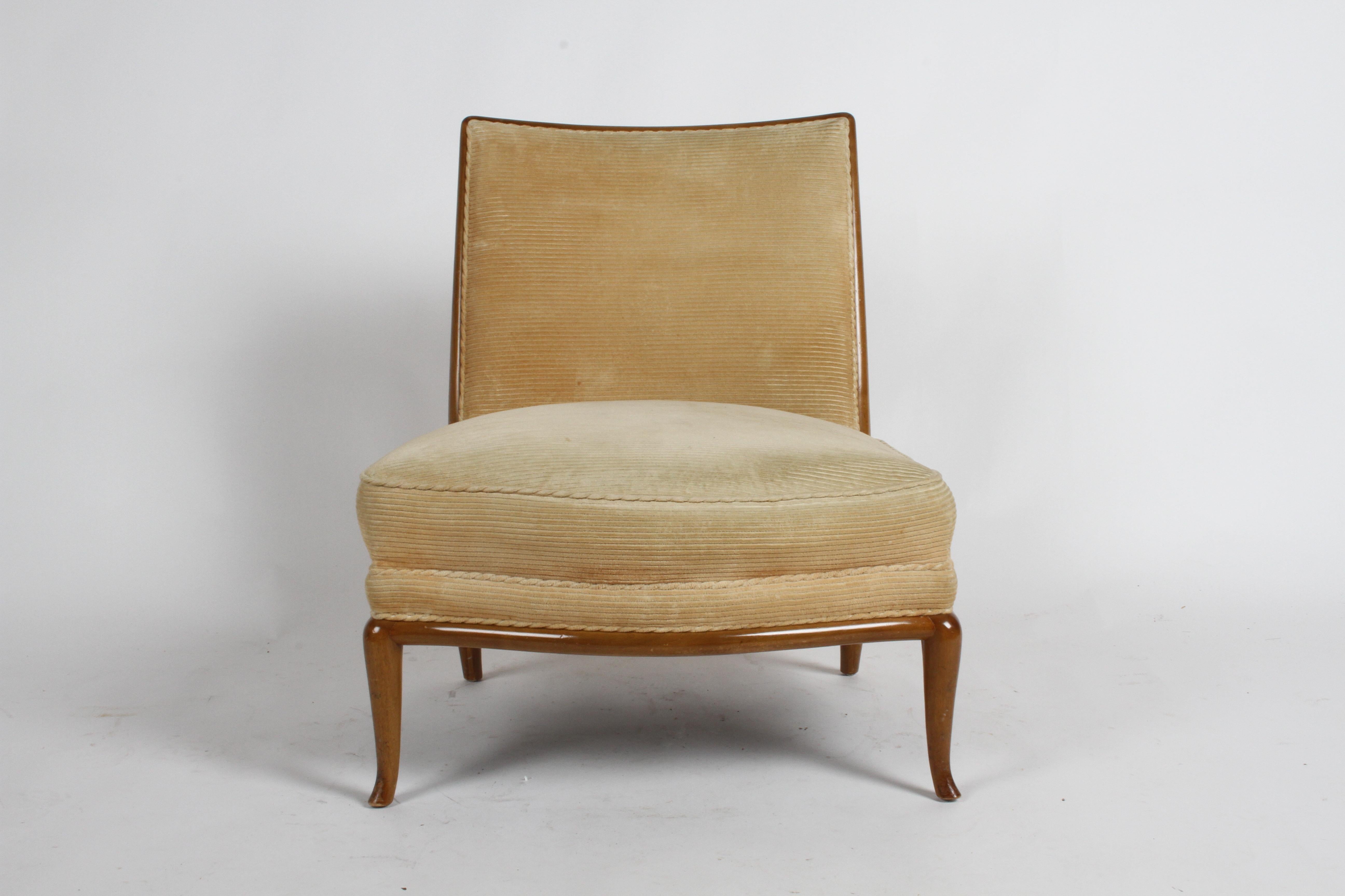 American Rare Single T.H. Robsjohn Gibbings for Widdicomb Bergère Style Slipper Chair
