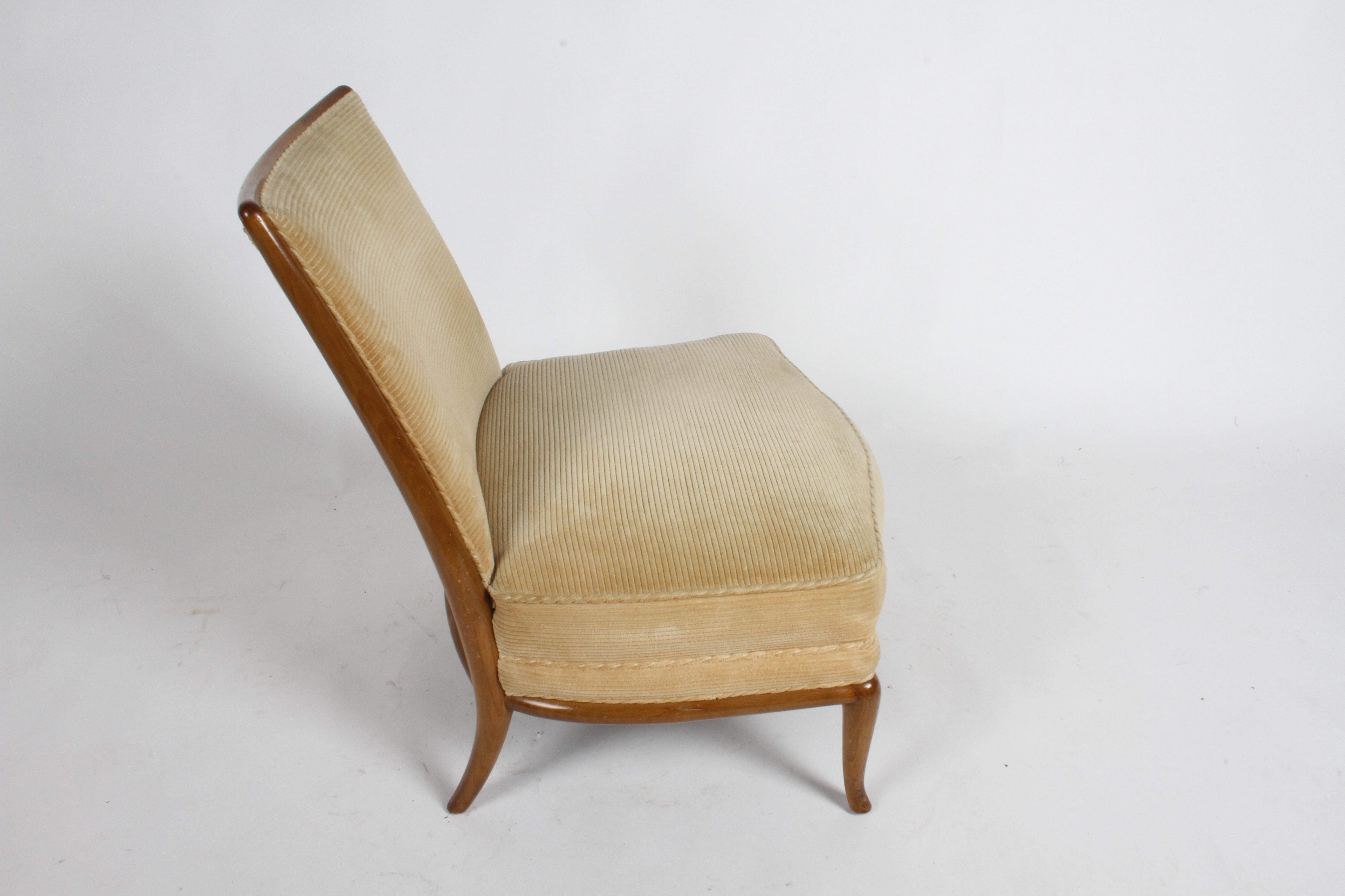 Rare Single T.H. Robsjohn Gibbings for Widdicomb Bergère Style Slipper Chair In Good Condition In St. Louis, MO