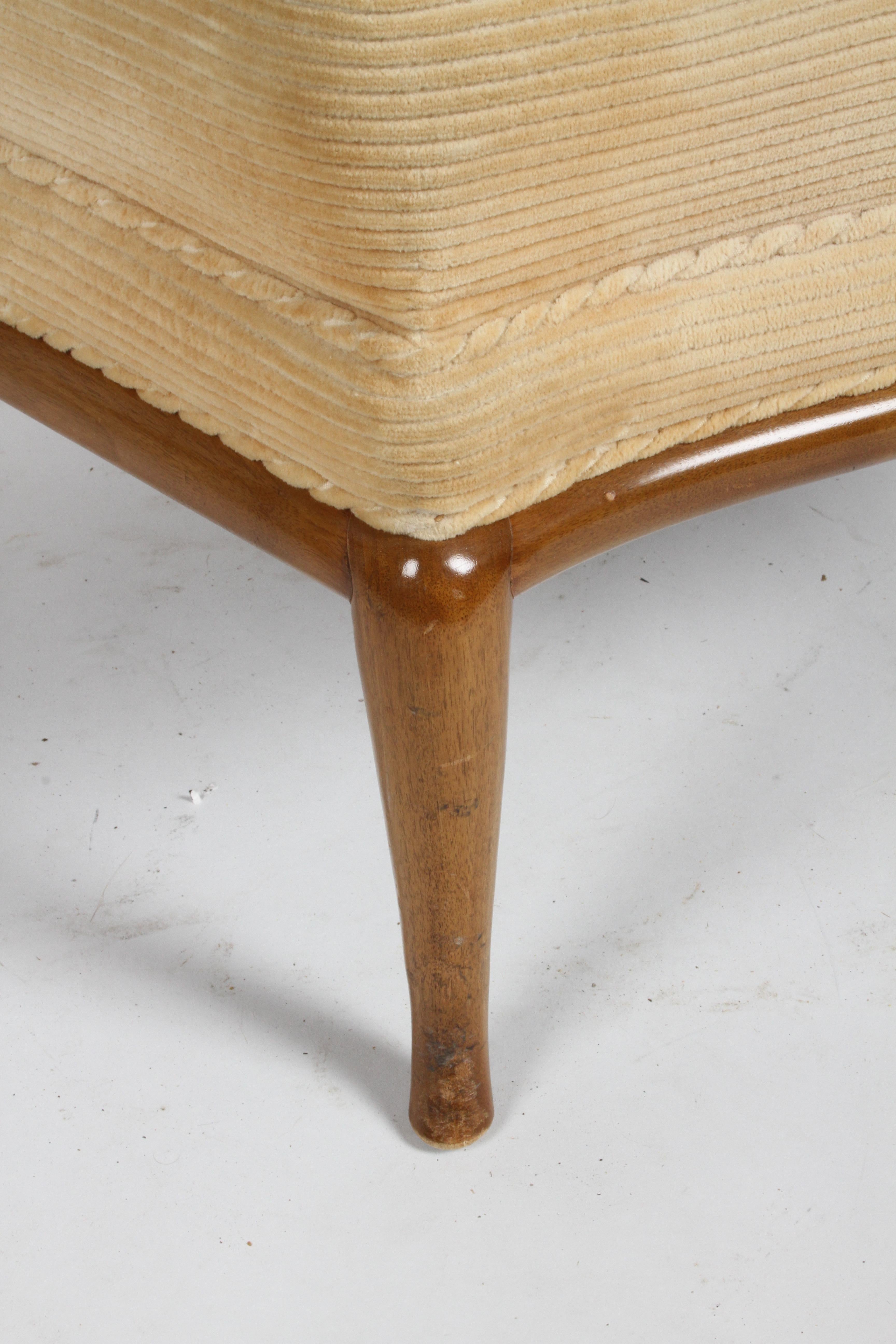 Walnut Rare Single T.H. Robsjohn Gibbings for Widdicomb Bergère Style Slipper Chair