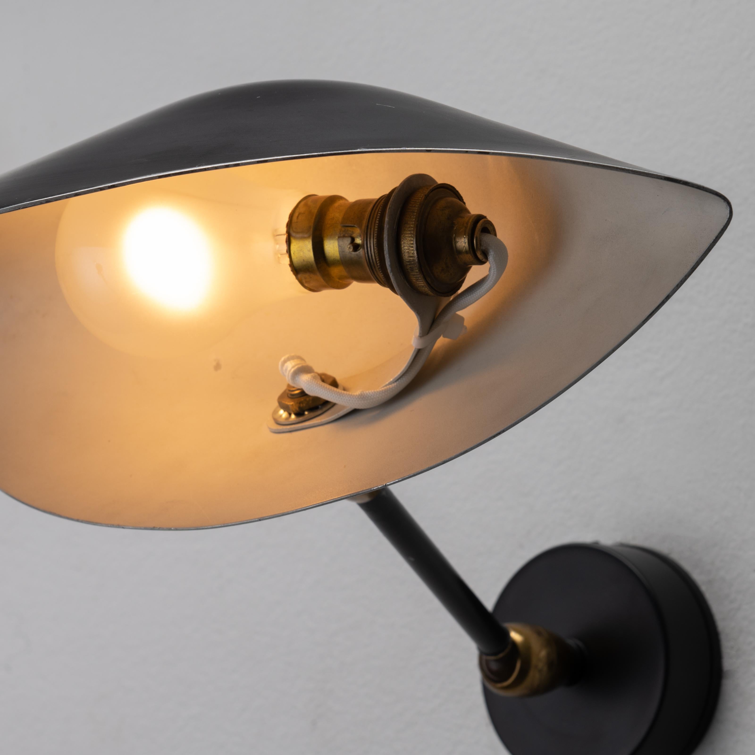 Steel Rare Single Wall Sconce Attributed to Serge Mouille For Sale
