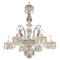 Rare Six-Arm French “Saint Louis Crystal” Chandelier