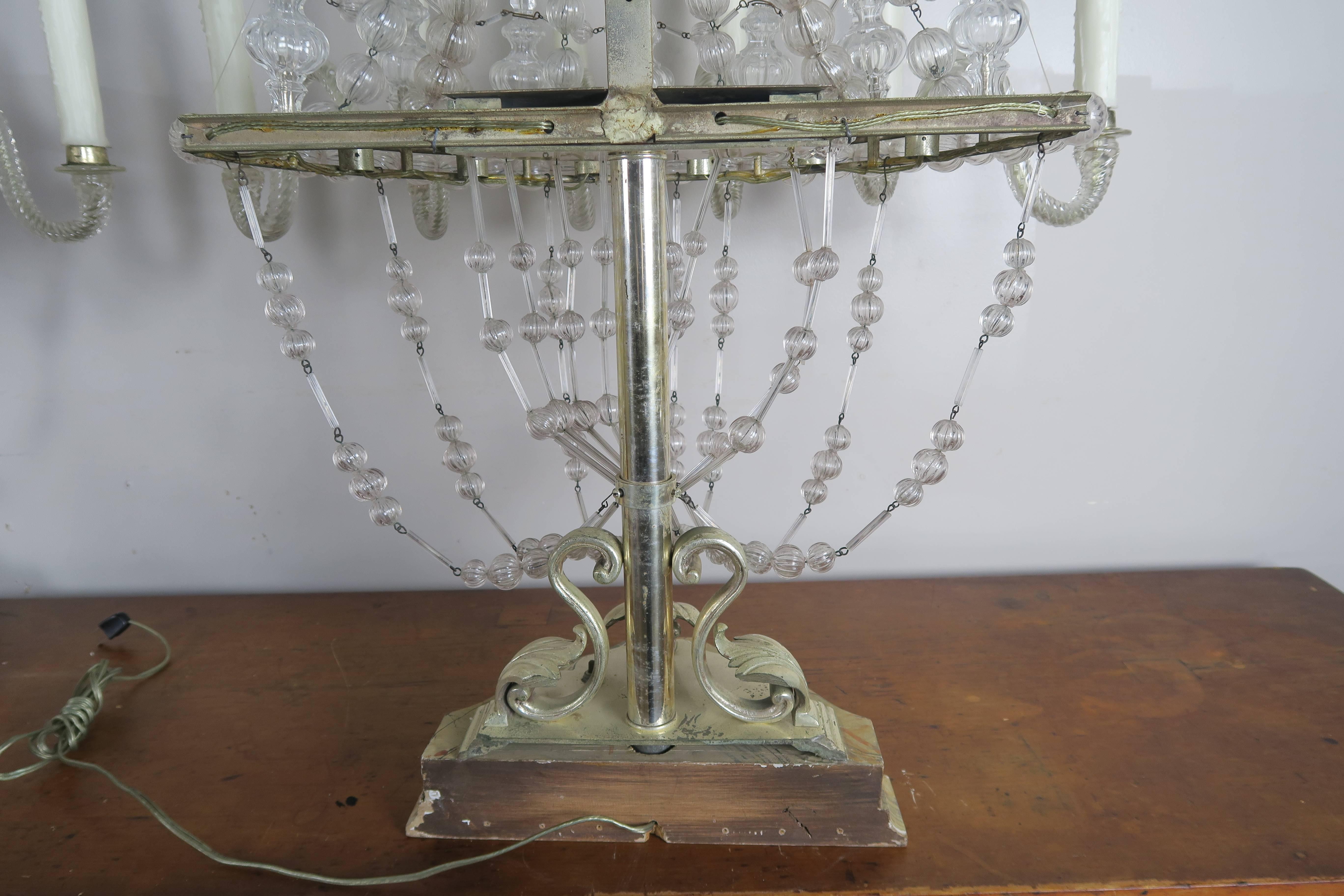 Rare Six-Light Handblown Murano Glass Lamps, Pair 3