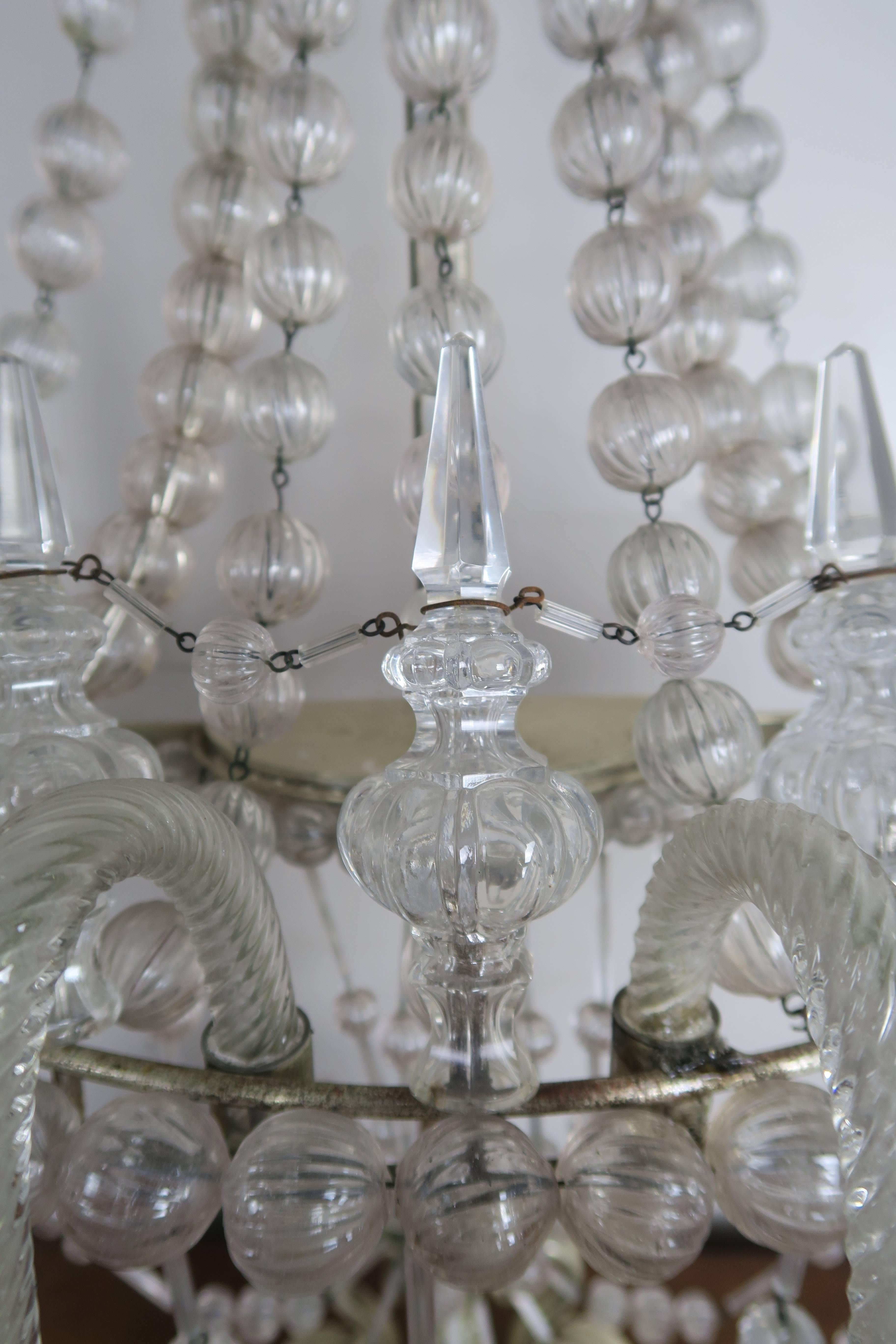 Rare Six-Light Handblown Murano Glass Lamps, Pair 4