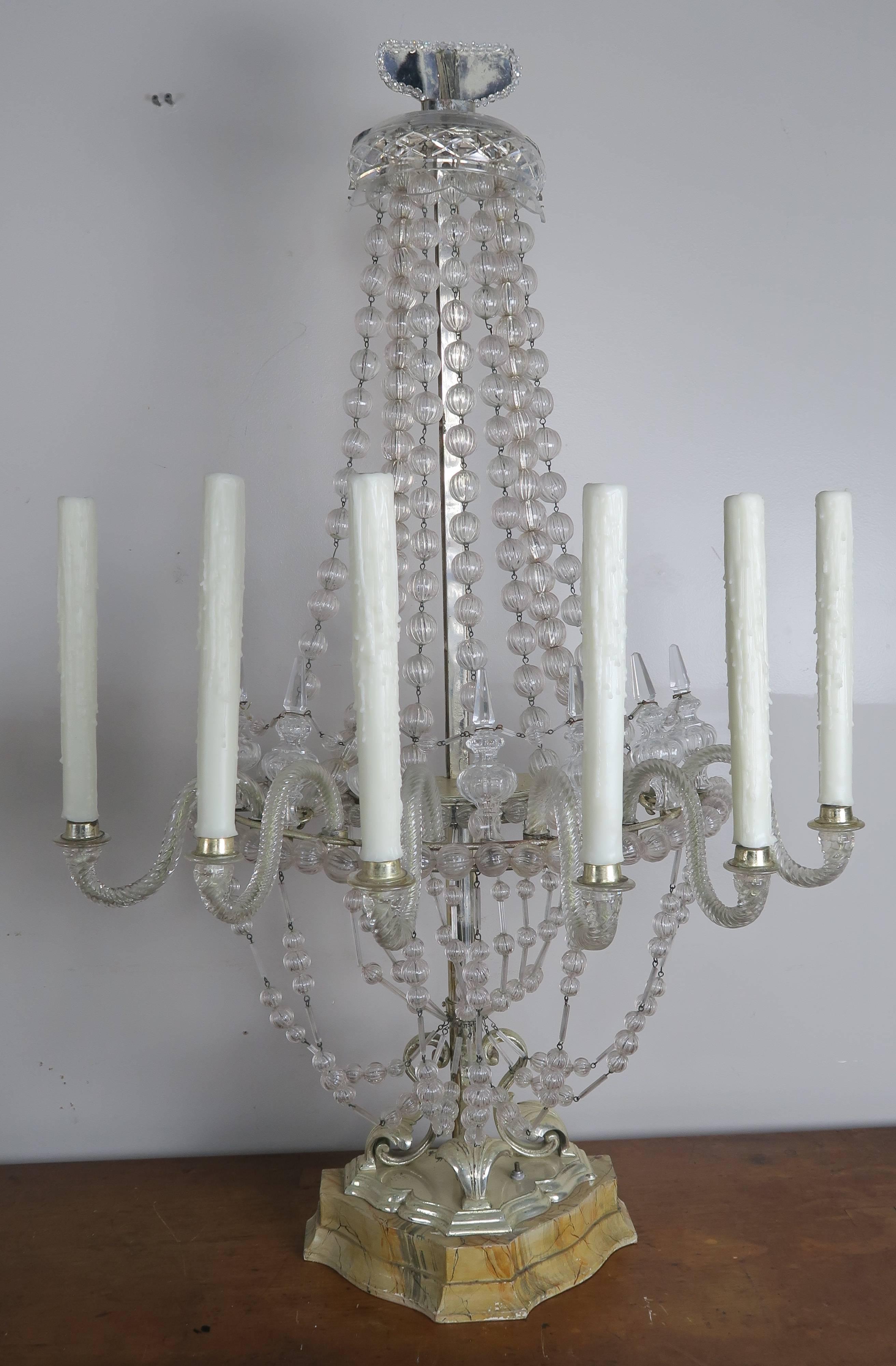 Rare Six-Light Handblown Murano Glass Lamps, Pair 5