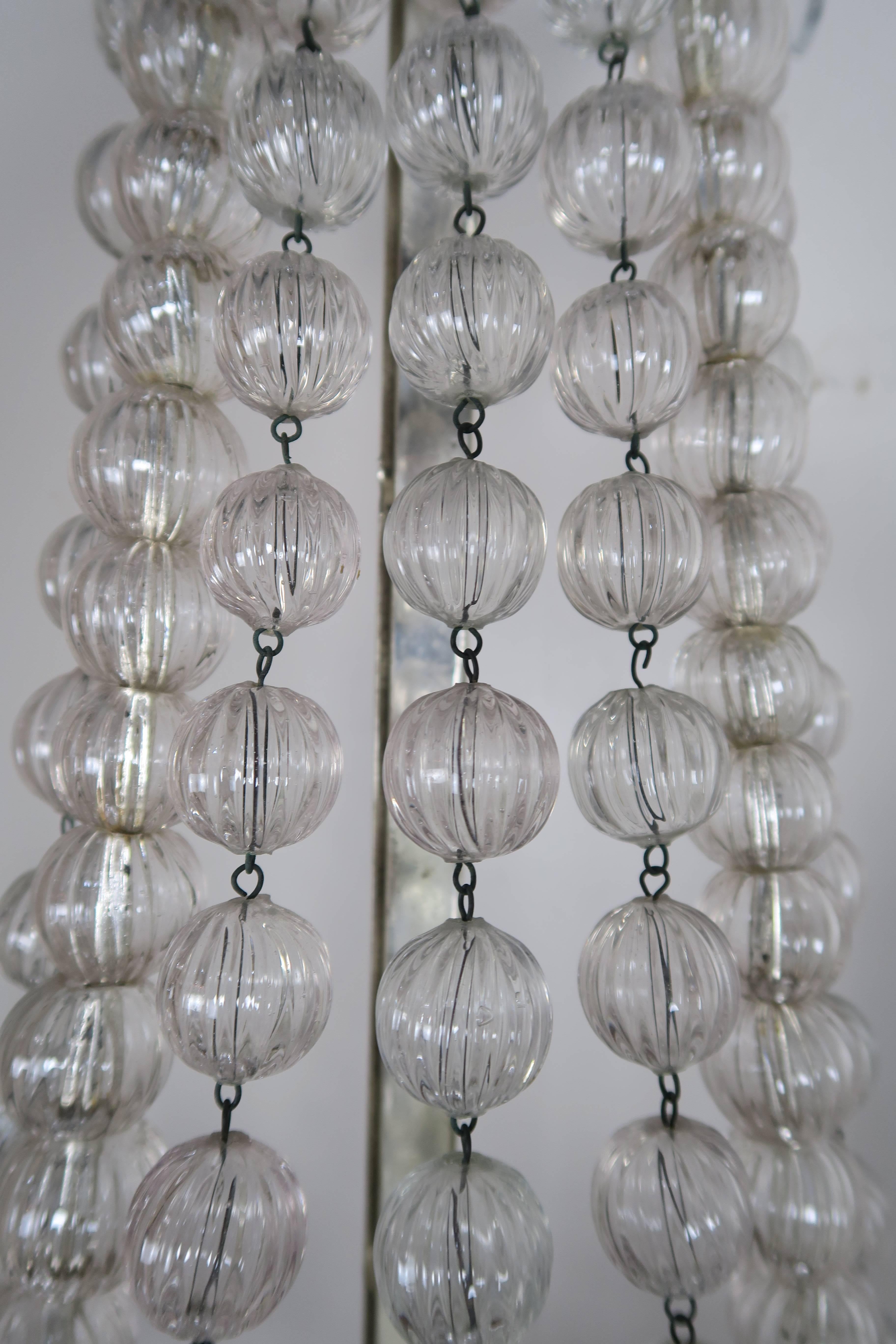19th Century Rare Six-Light Handblown Murano Glass Lamps, Pair