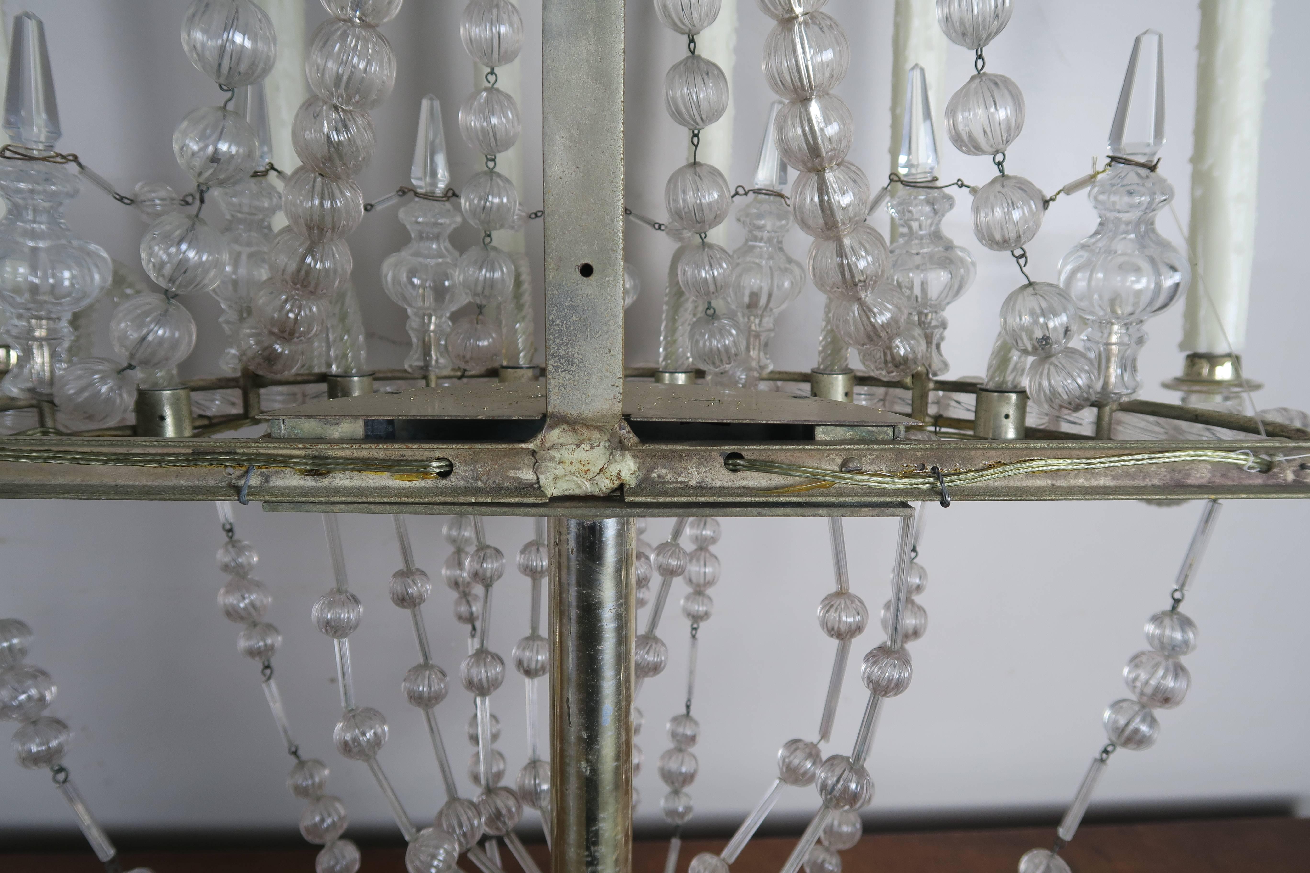 Rare Six-Light Handblown Murano Glass Lamps, Pair 1