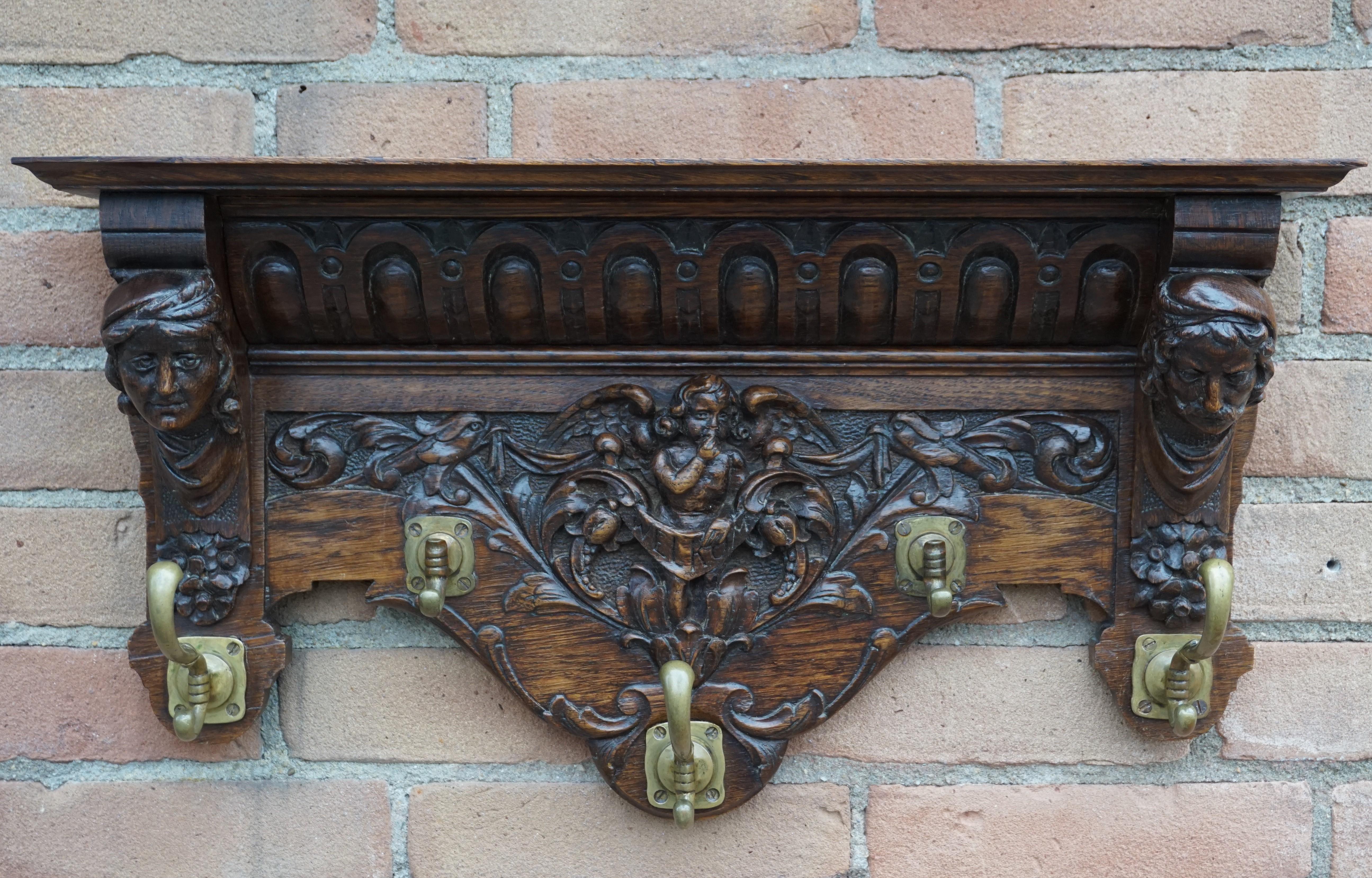 Unuasally small and extremely sculptural coat rack.

This antique Dutch coat rack is special and highly collectibe for a number of reasons. First of all, it is very well carved and with great depth. Secondly, we have never seen a 19th century coat