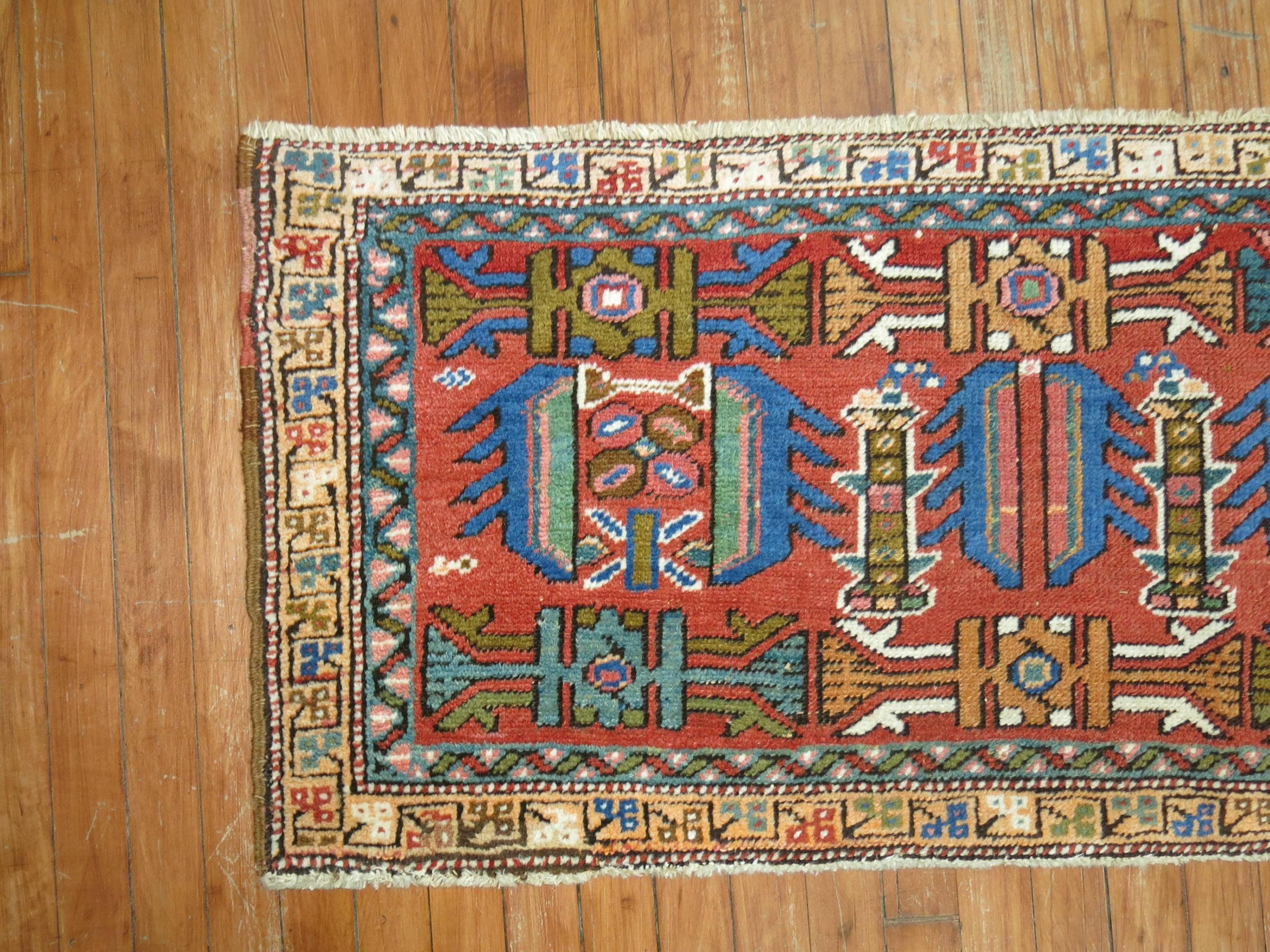 Hand-Woven Rare Size Persian Heriz Panel Rug