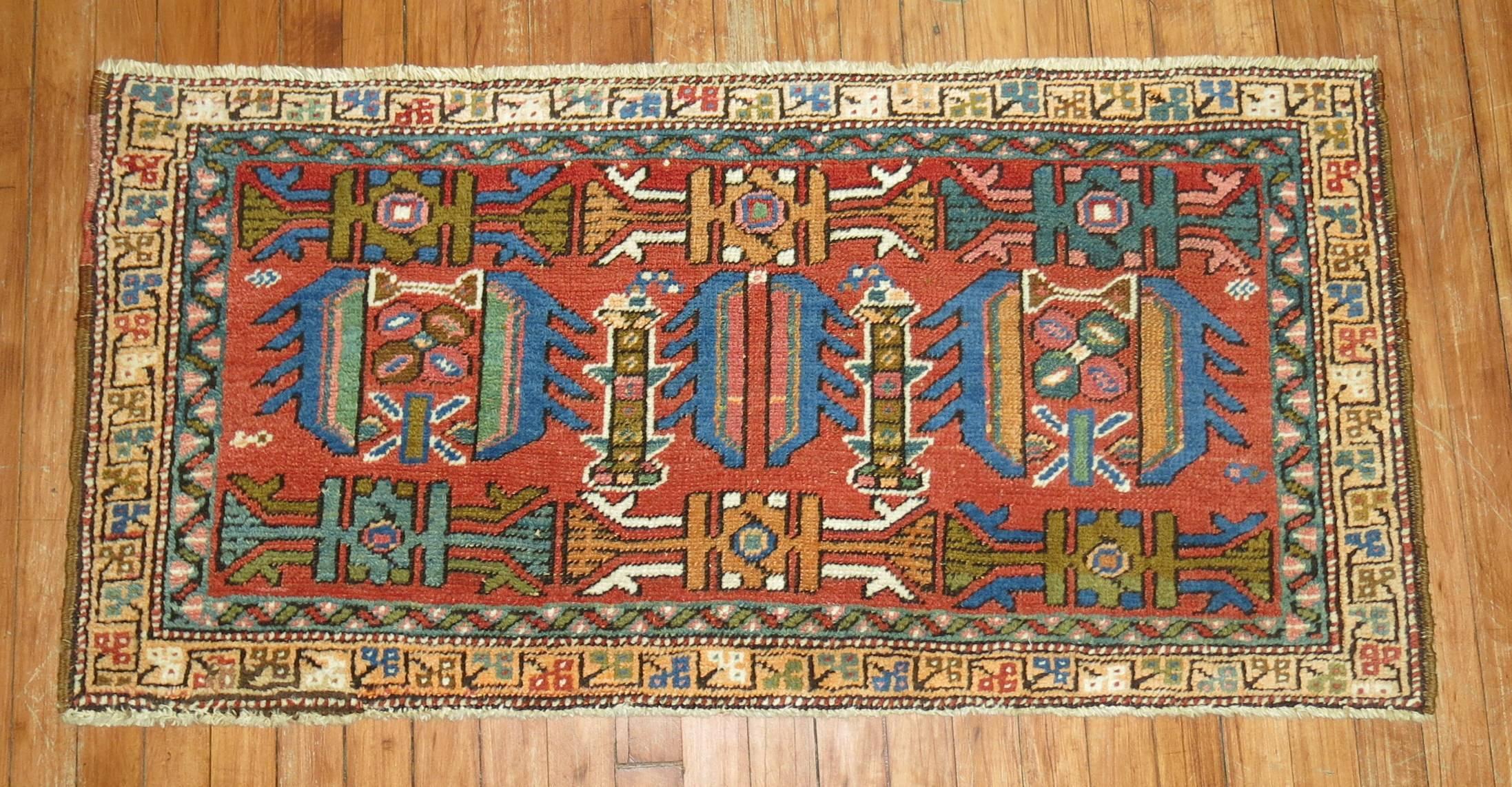 20th Century Rare Size Persian Heriz Panel Rug