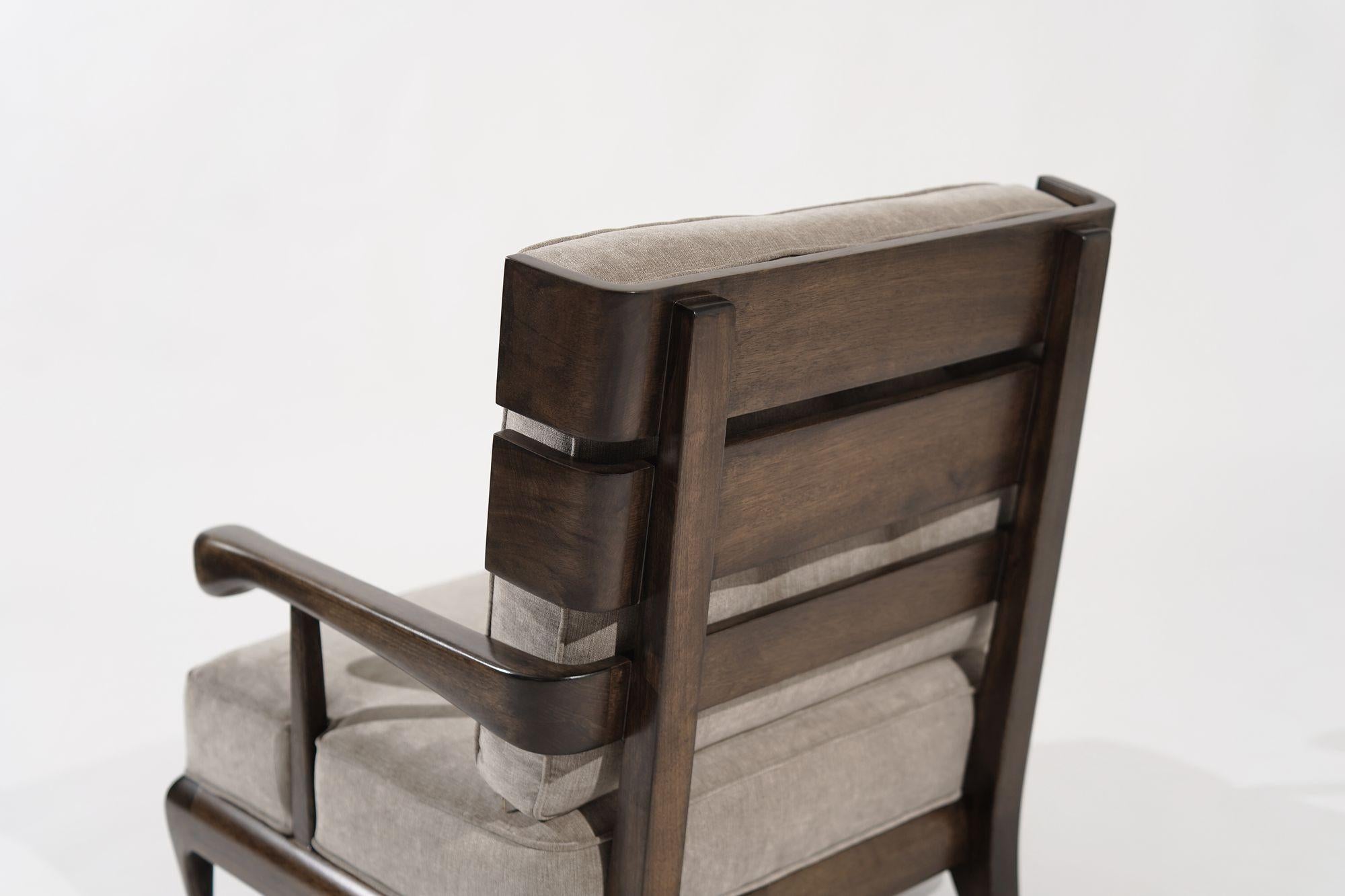 Rare Slat-Back Walnut Lounge Chairs by Widdicomb, Circa 1950s For Sale 3