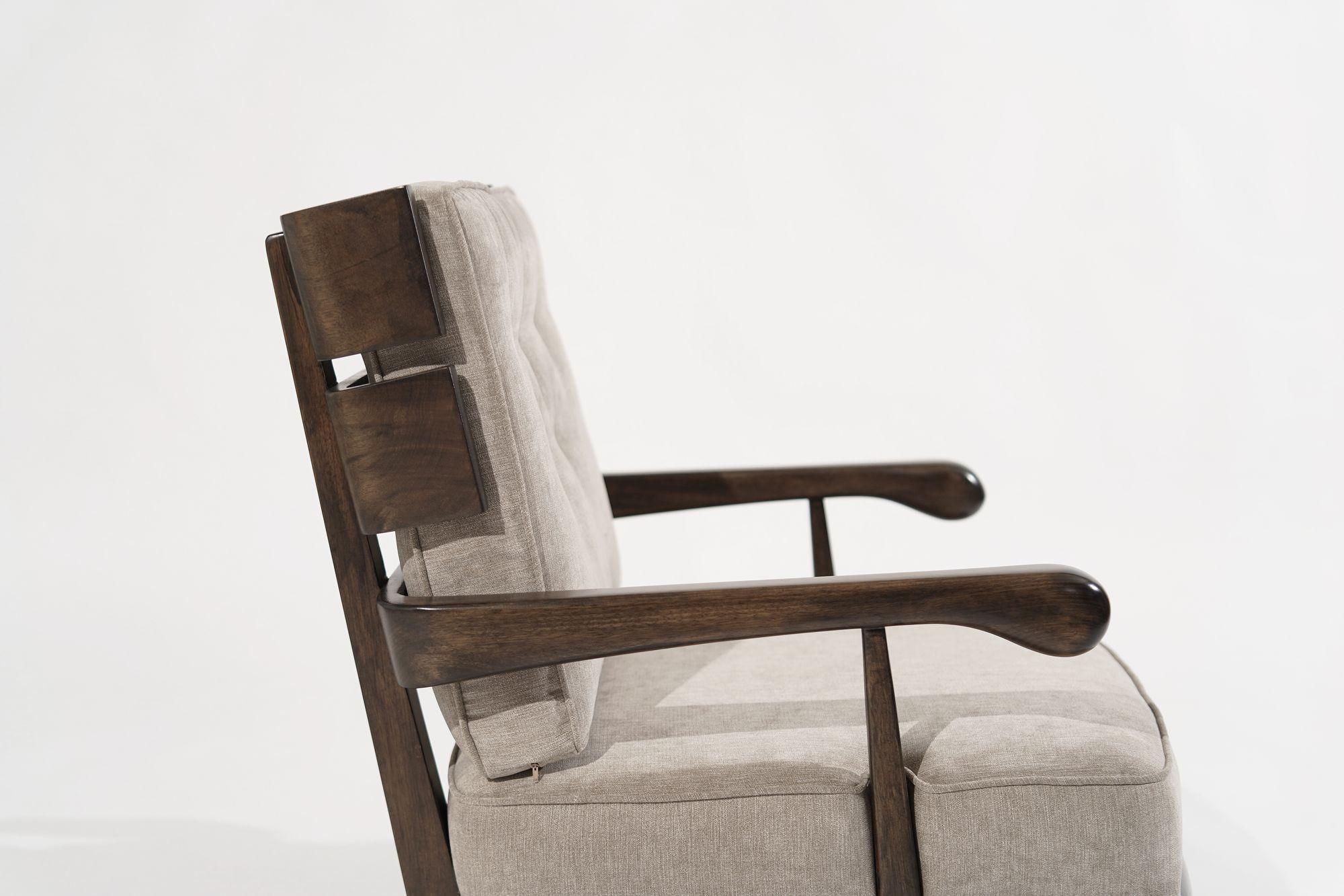 Rare Slat-Back Walnut Lounge Chairs by Widdicomb, Circa 1950s For Sale 1