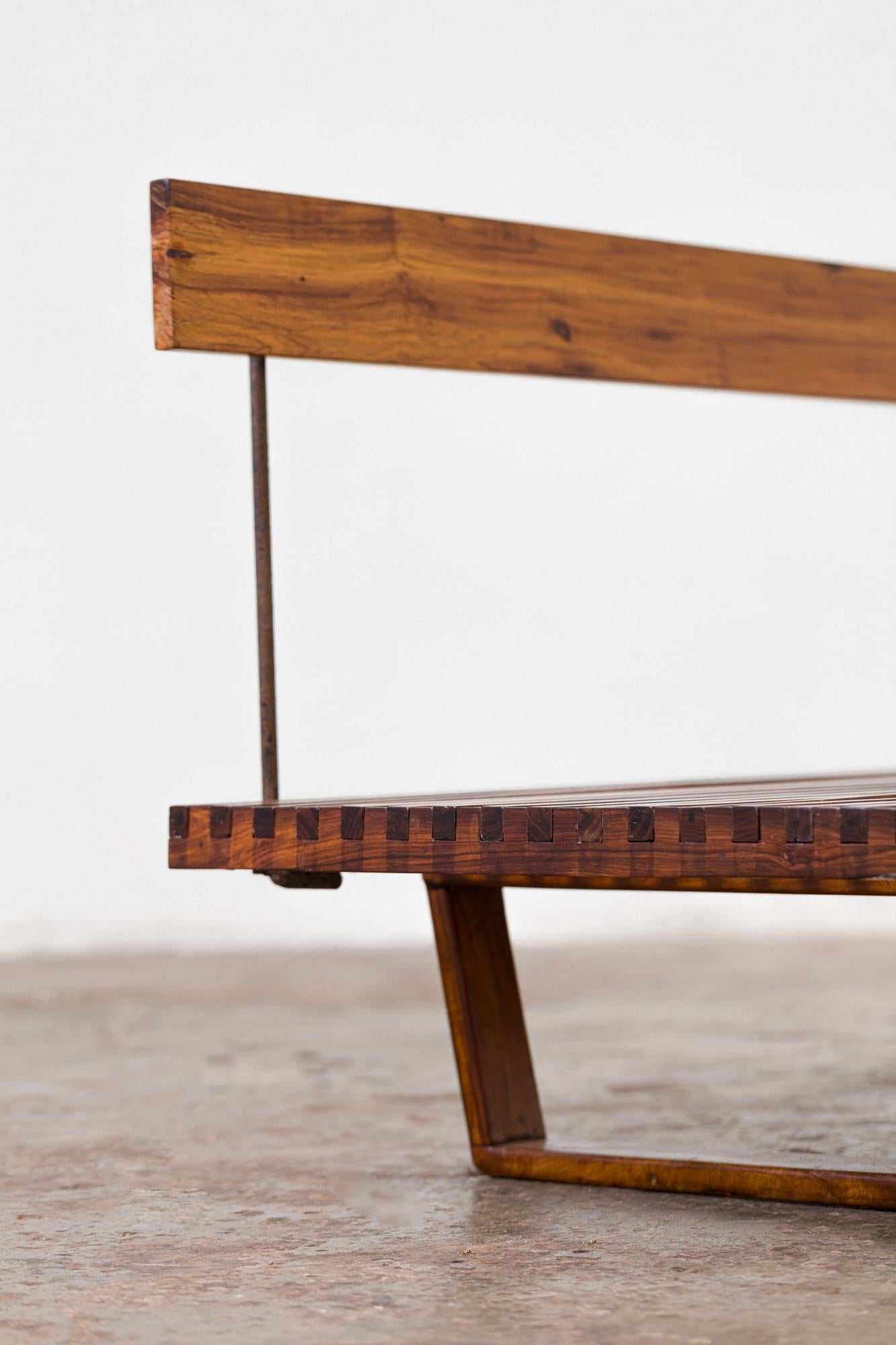 Pair of Rare slatted bench by Martin Eisler For Sale 4