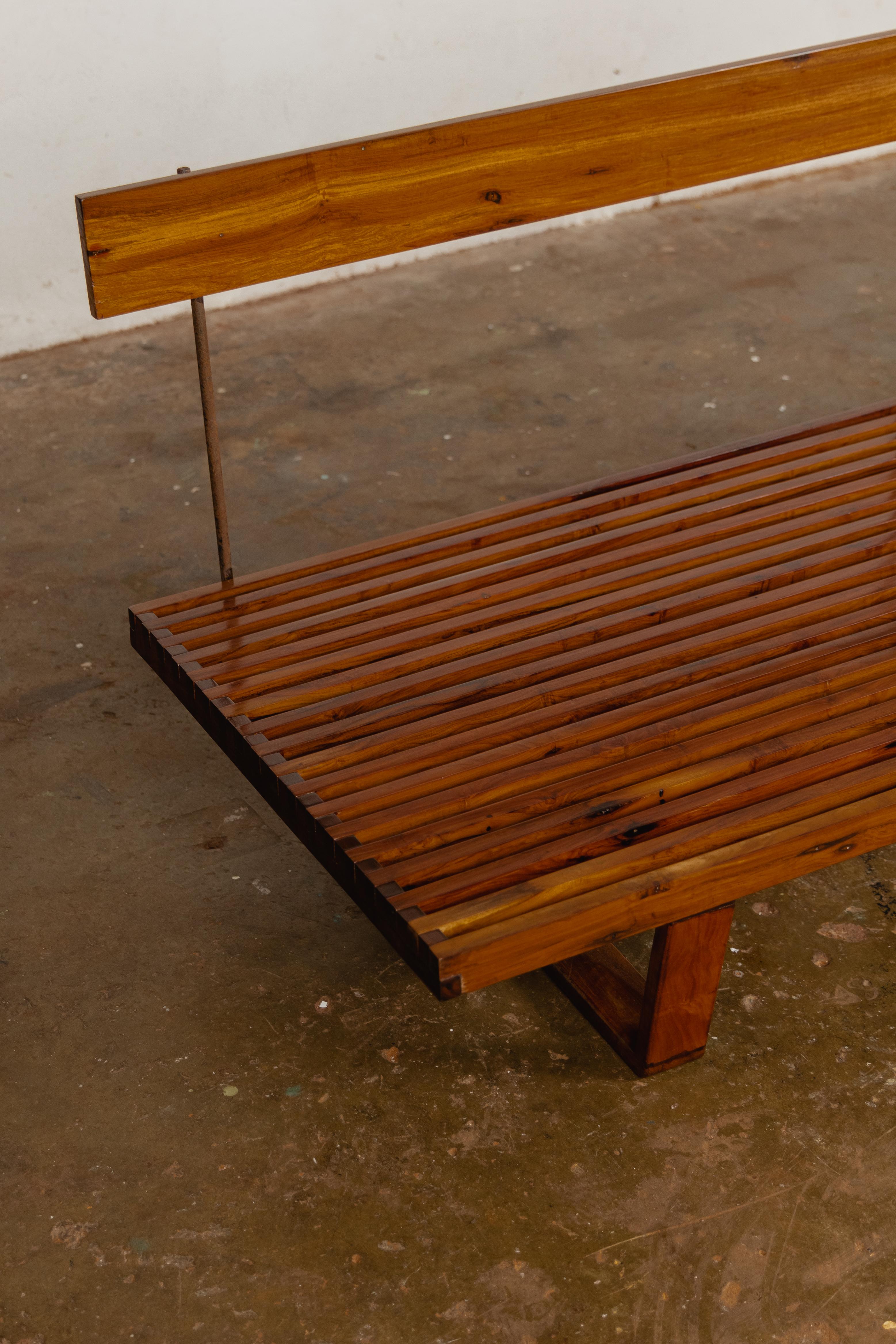 Brazilian Rare slatted bench by Martin Eisler For Sale