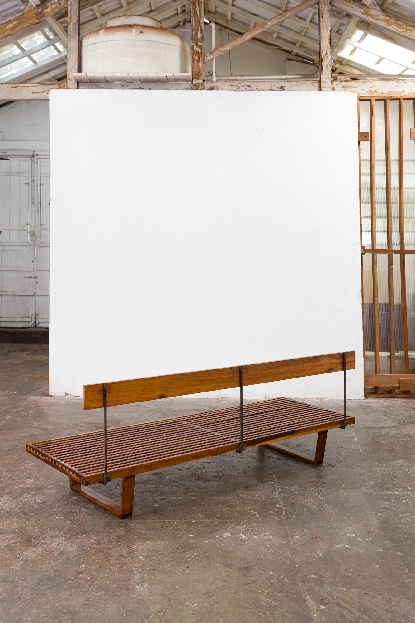 Brazilian Pair of Rare slatted bench by Martin Eisler For Sale
