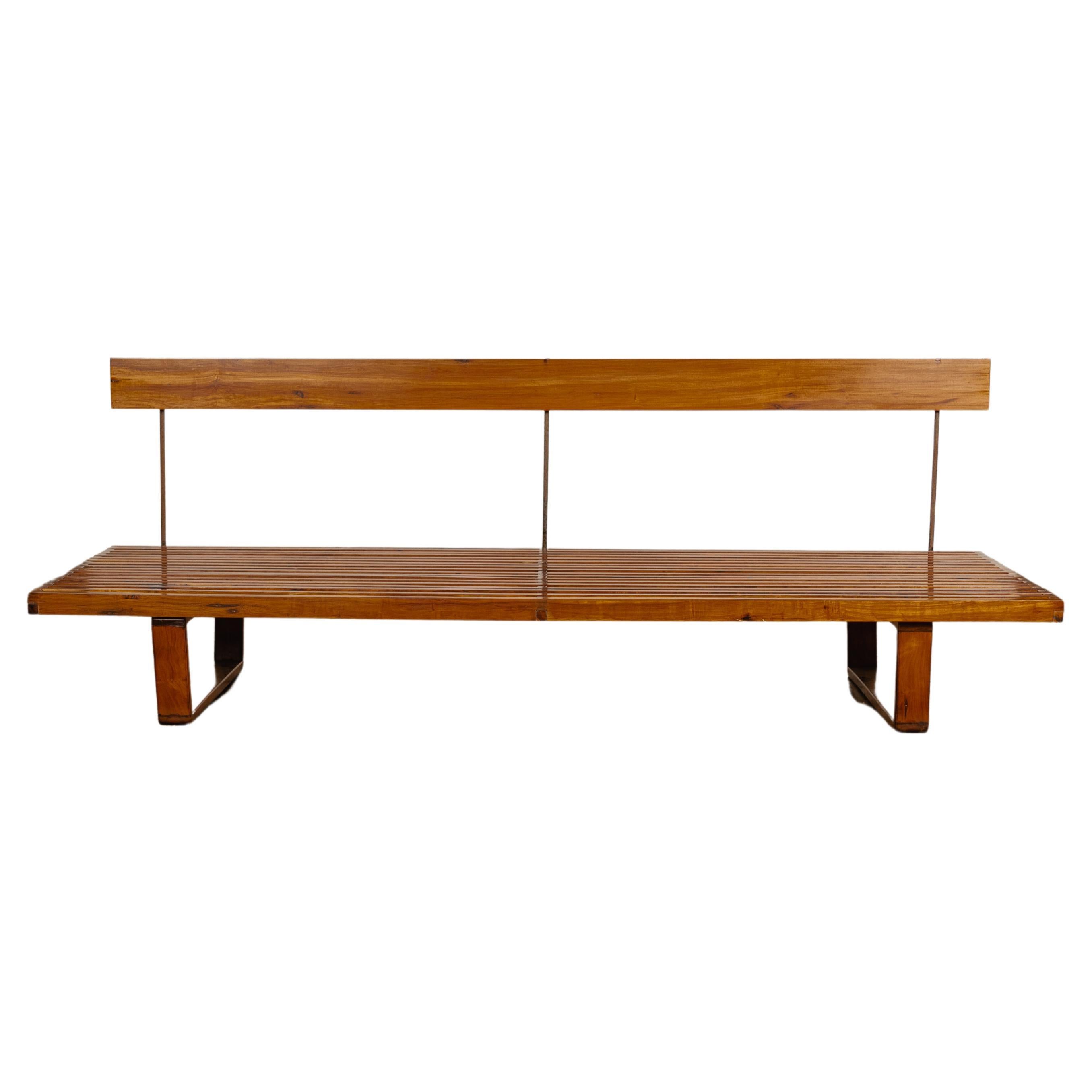 Rare slatted bench by Martin Eisler For Sale