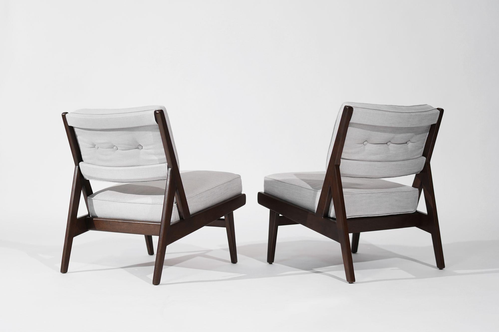 Seltene Sessel ohne Armlehne von Jens Risom für Risom, Inc., ca. 1950er Jahre (amerikanisch) im Angebot