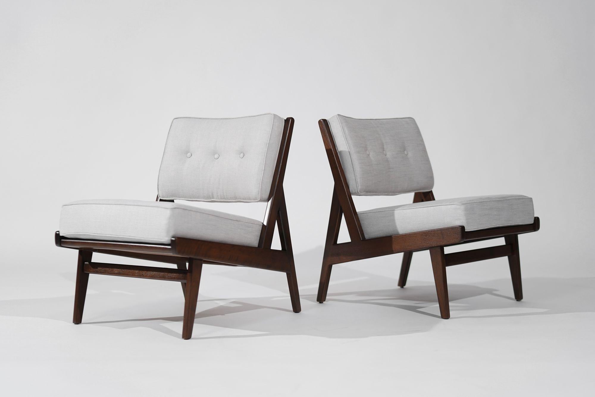 20th Century Rare Slipper Chairs by Jens Risom for Risom, Inc. C. 1950s For Sale