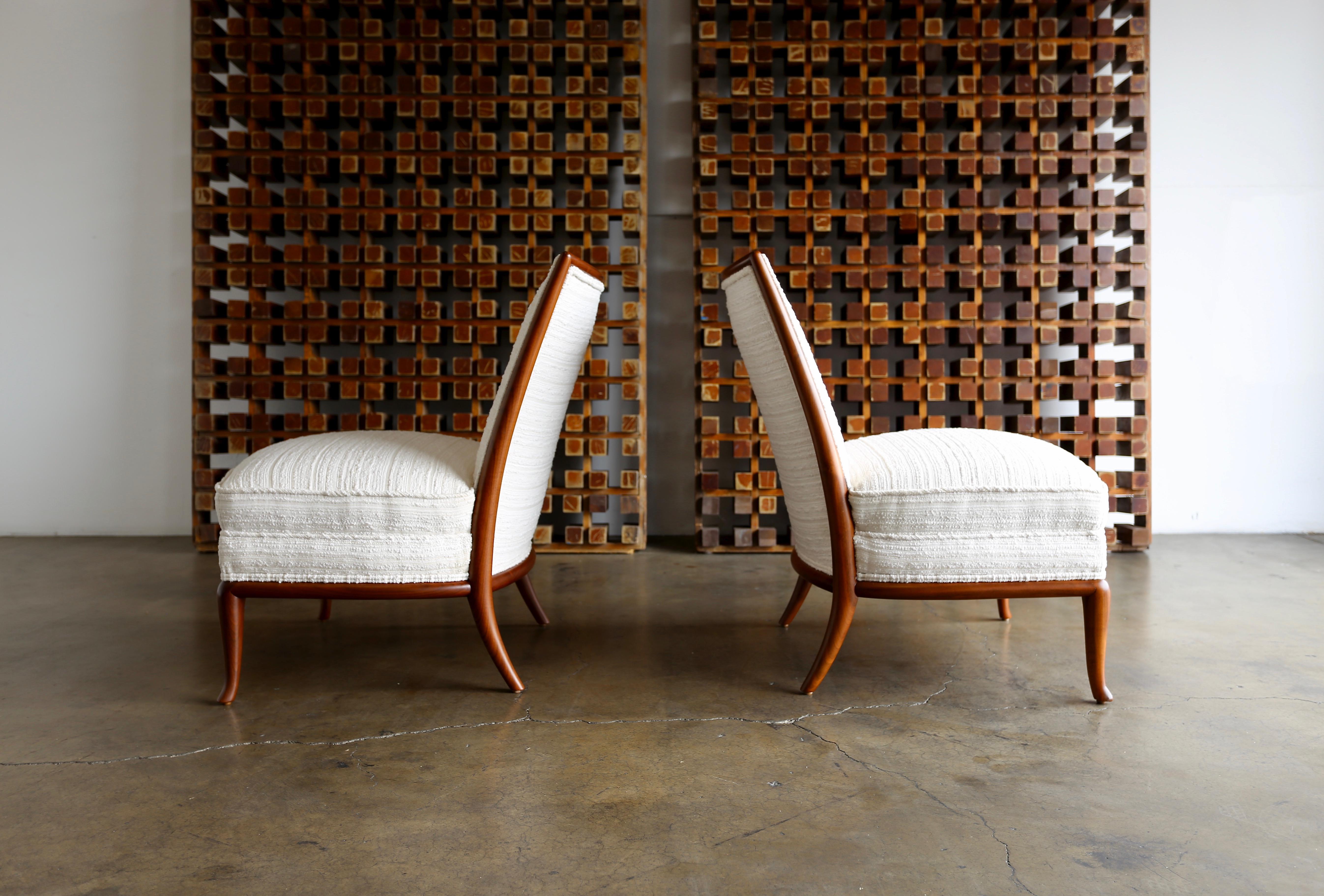 Mid-Century Modern Rare Slipper Chairs by T.H. Robsjohn-Gibbings
