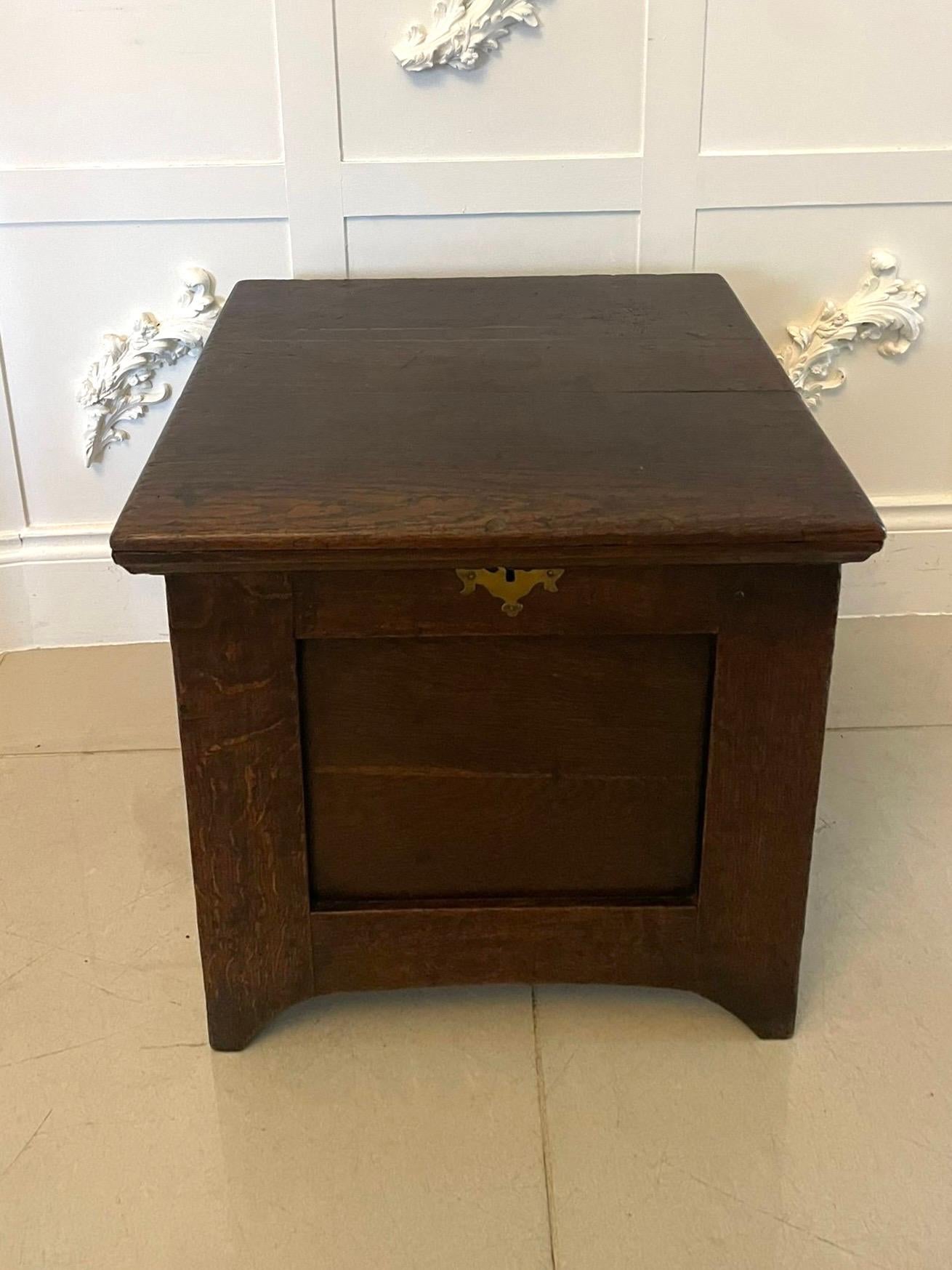 18th Century and Earlier Rare Small 17th Century Antique William and Mary Quality Oak Coffer
