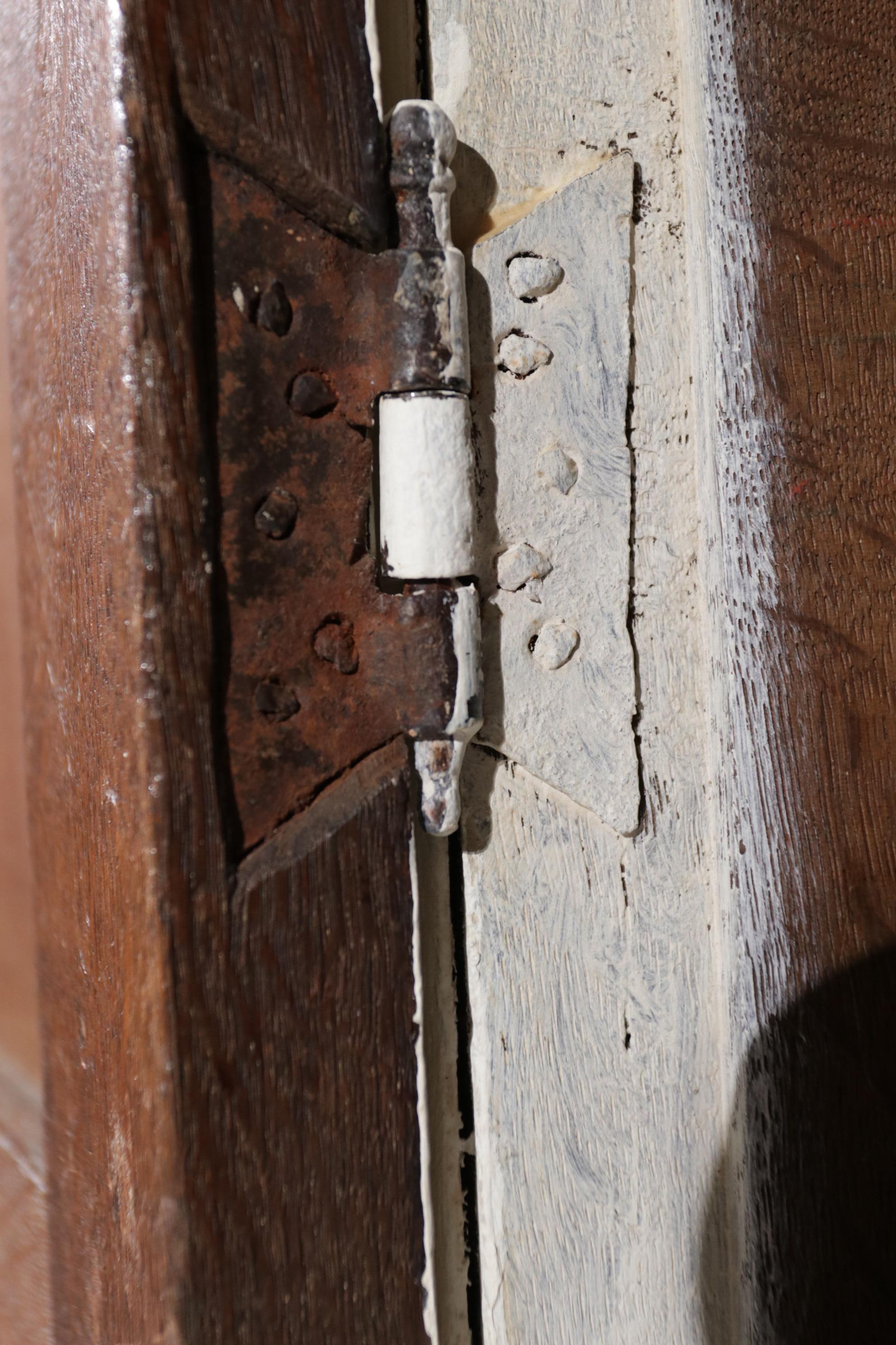 Rare Small 17th Century Dutch 'Nursery' Cushion Cabinet Oak White Painted For Sale 1