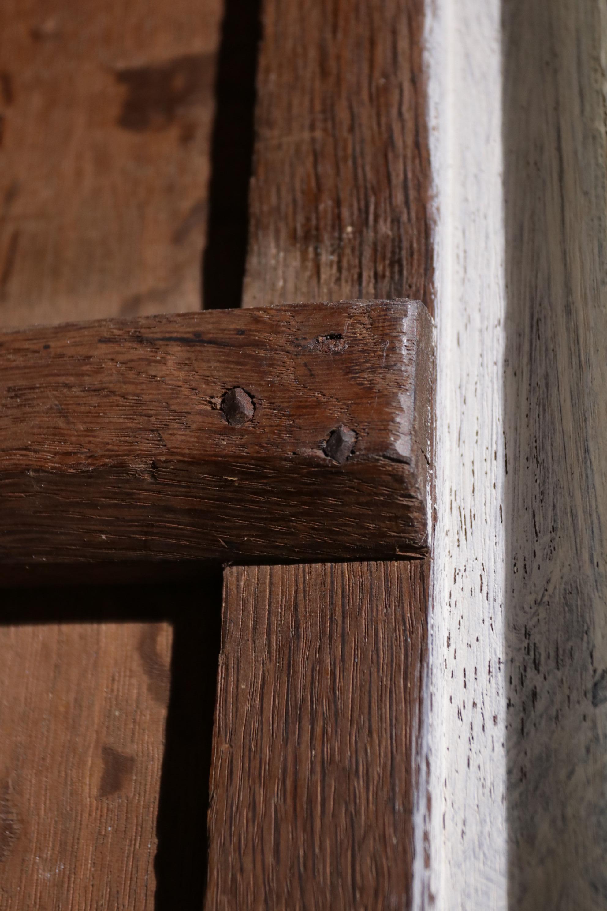 Rare Small 17th Century Dutch 'Nursery' Cushion Cabinet Oak White Painted For Sale 2