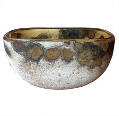 Rare Small Alfredo Barbini Scavo Glass Bowl