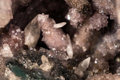 Small Amethyst Geode with Rare Quartz after Calcite and Flower Formations