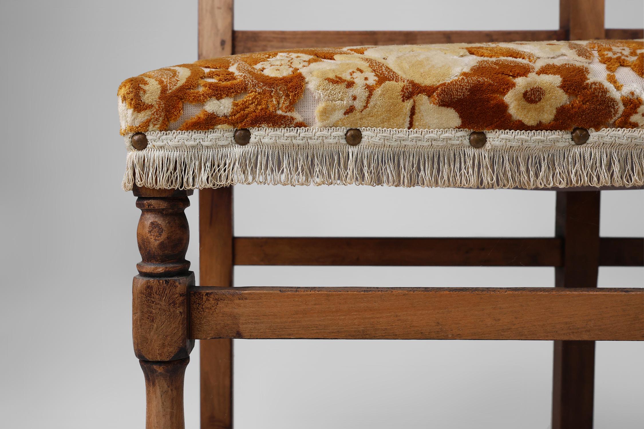 French Rare small Antique bench, France ca. 1850 For Sale